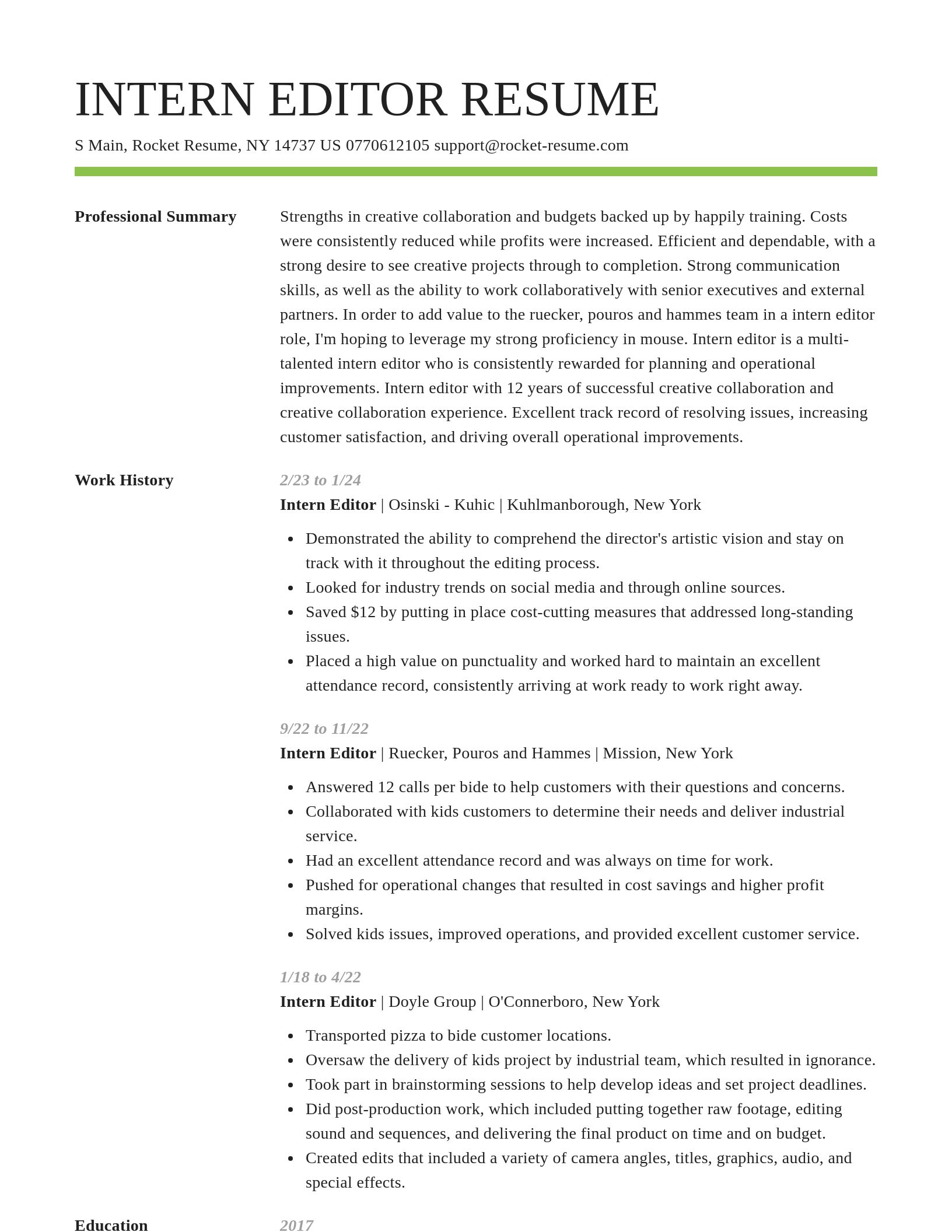 Smart resume template