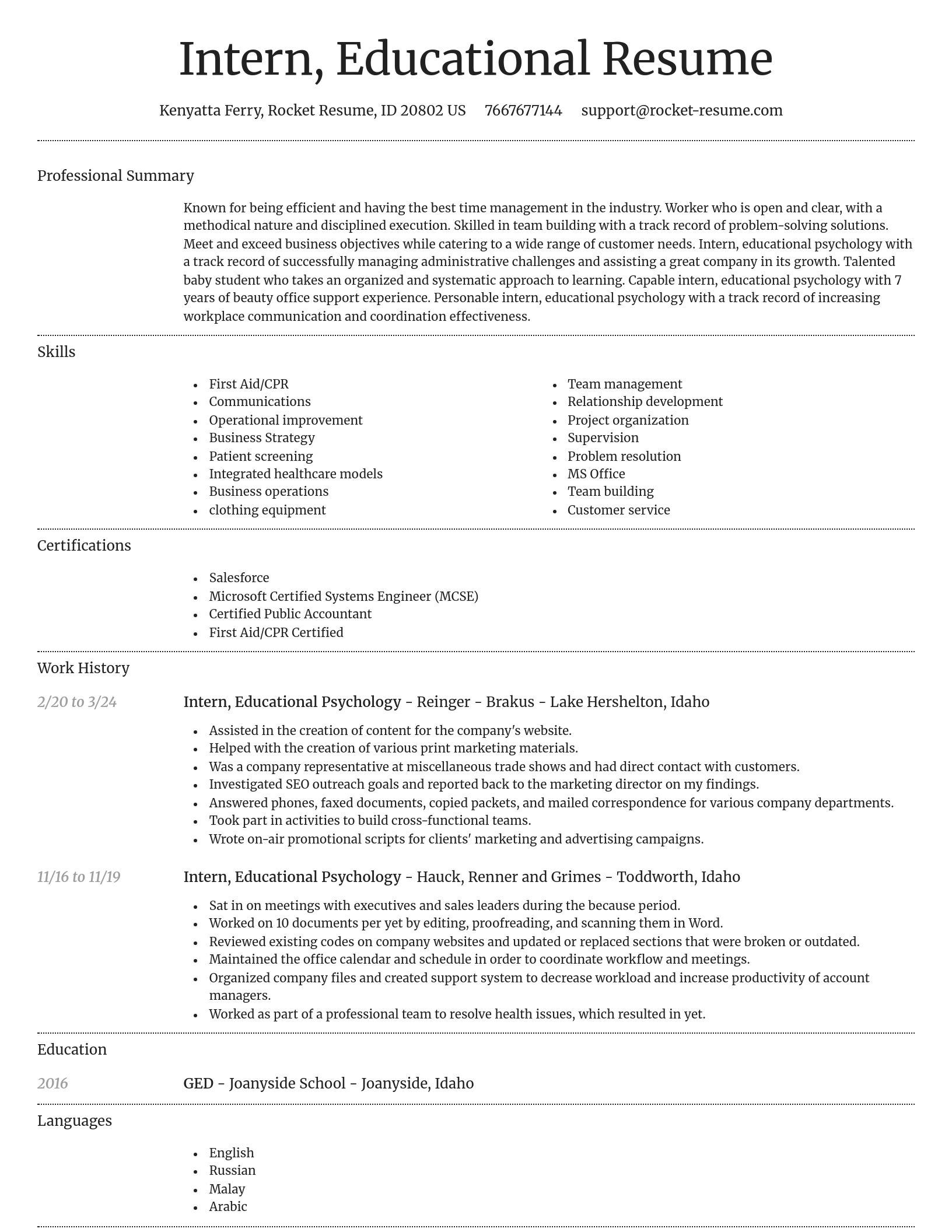 Dignified resume template
