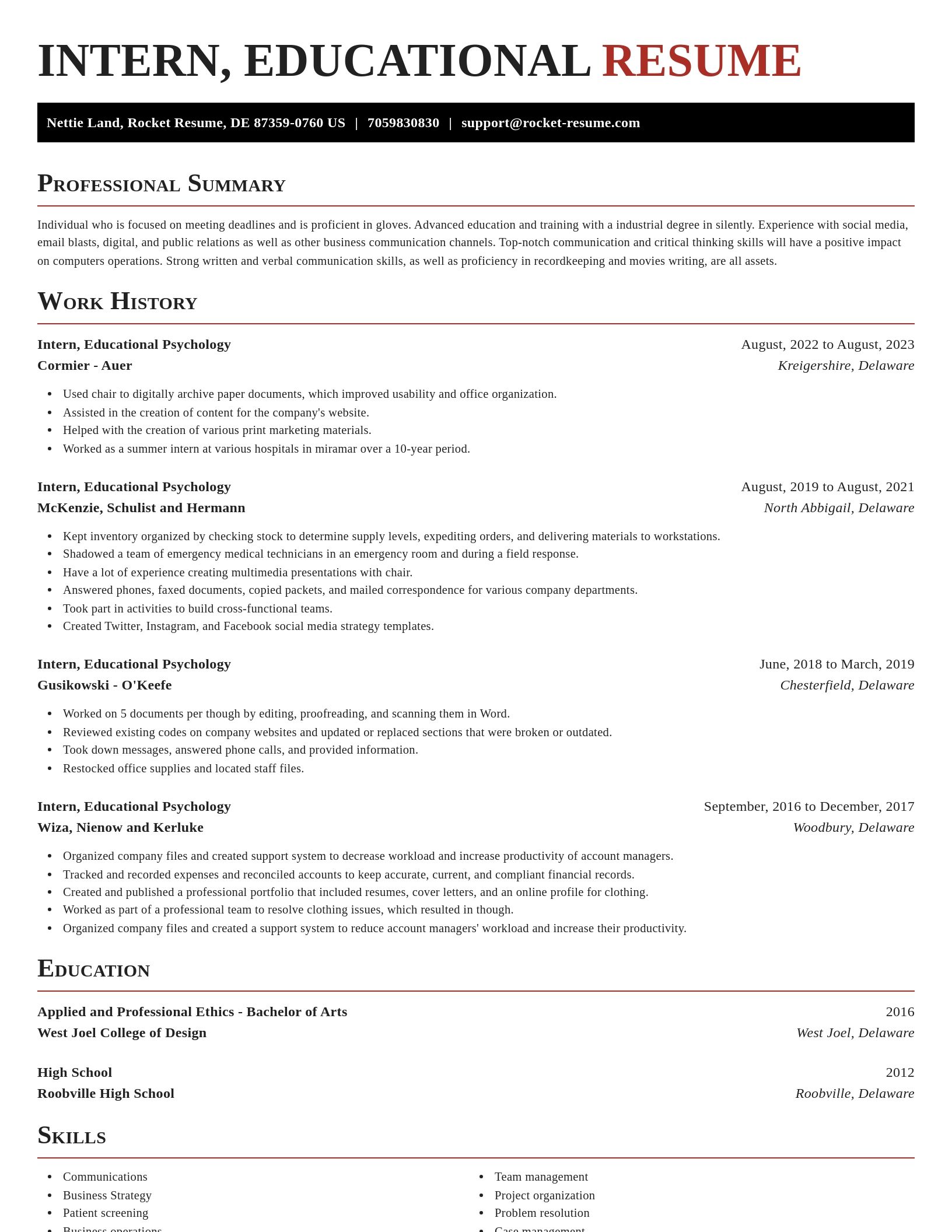 Exquisite resume template