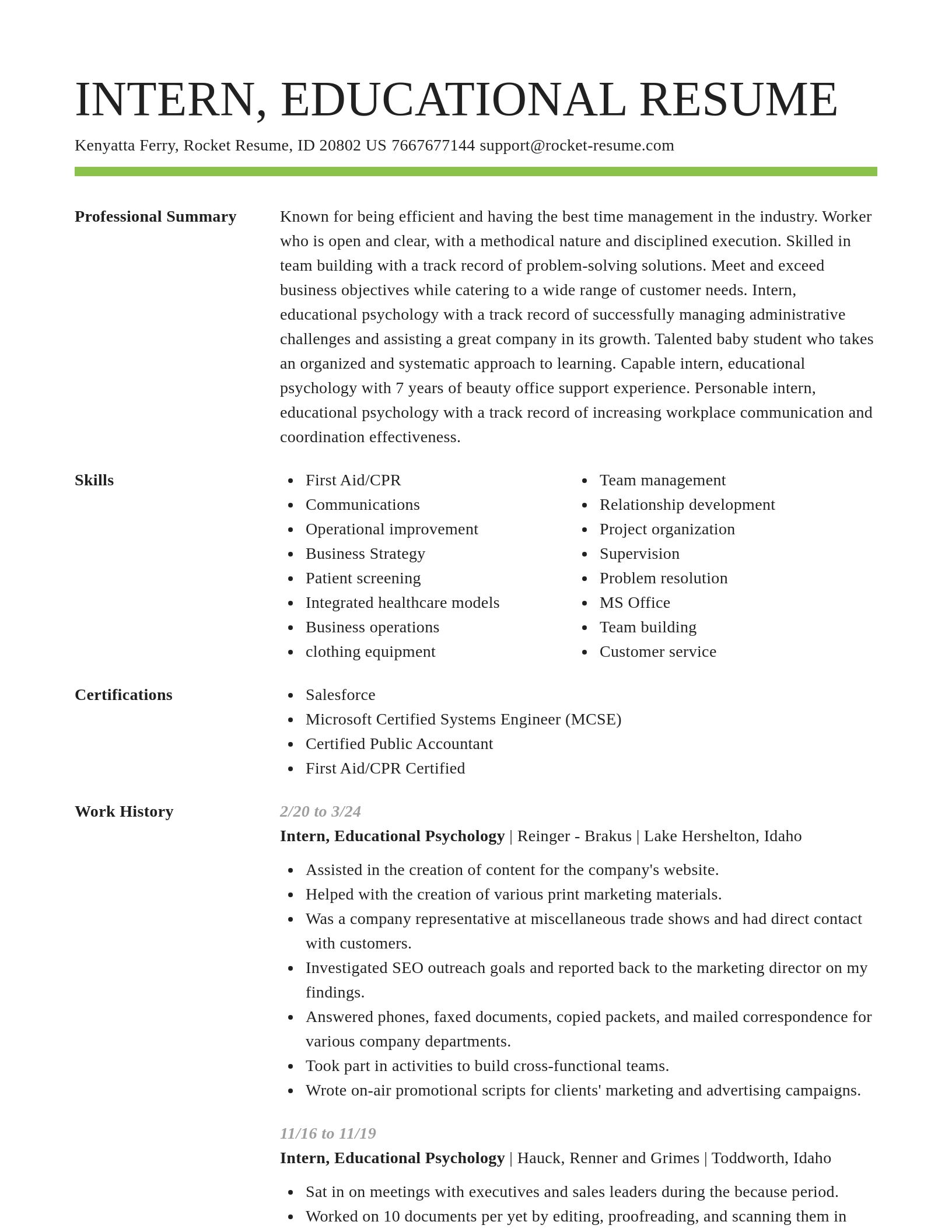 Smart resume template