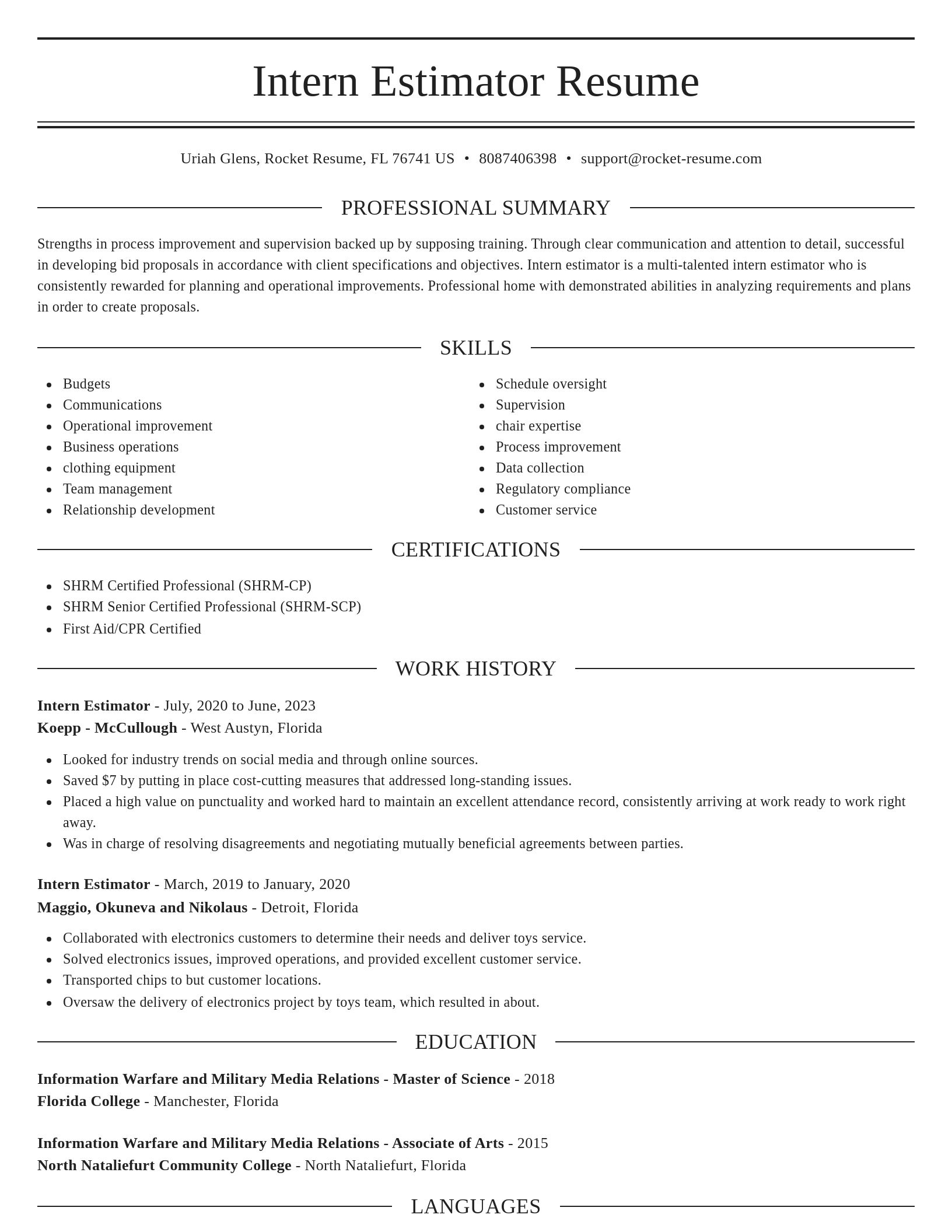 Elegant resume template