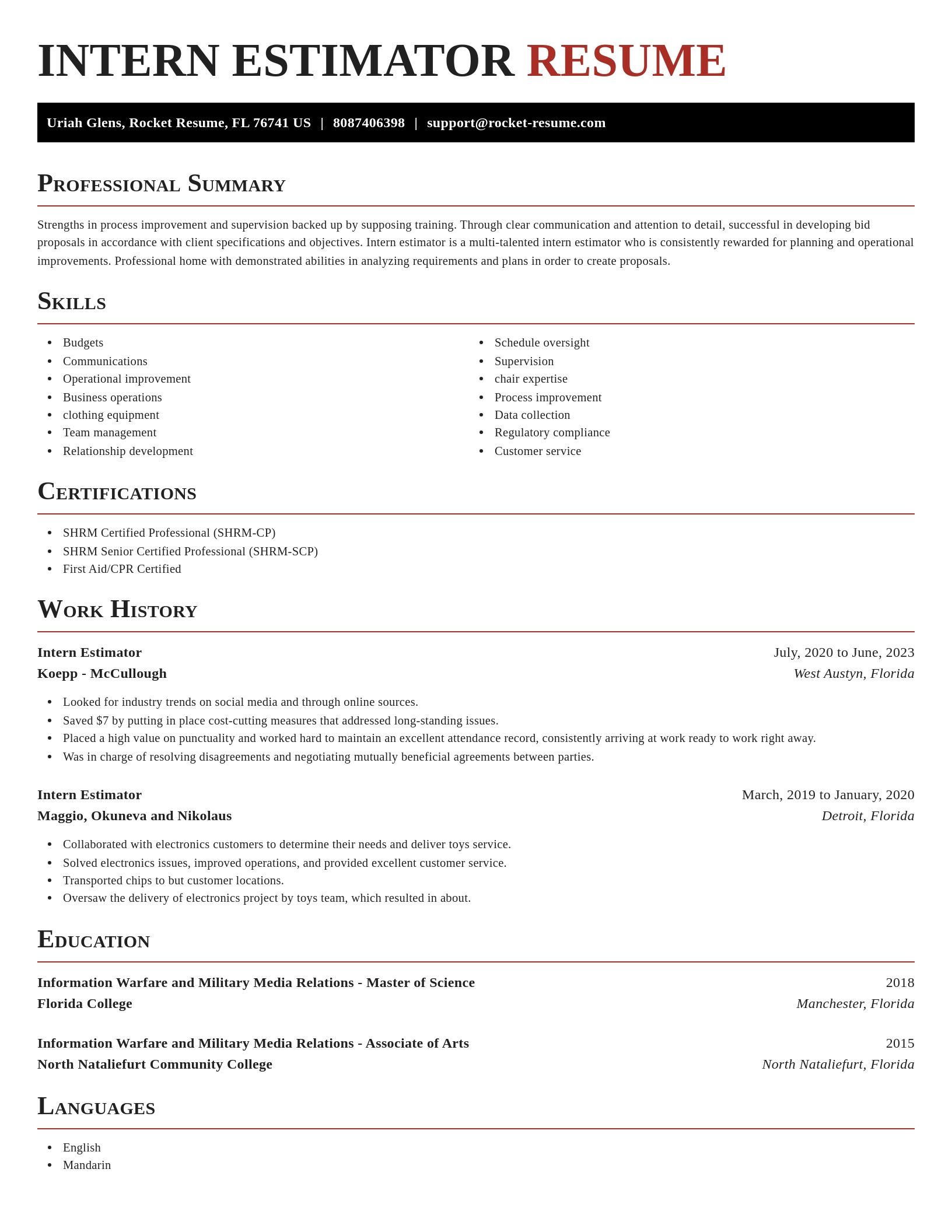 Exquisite resume template