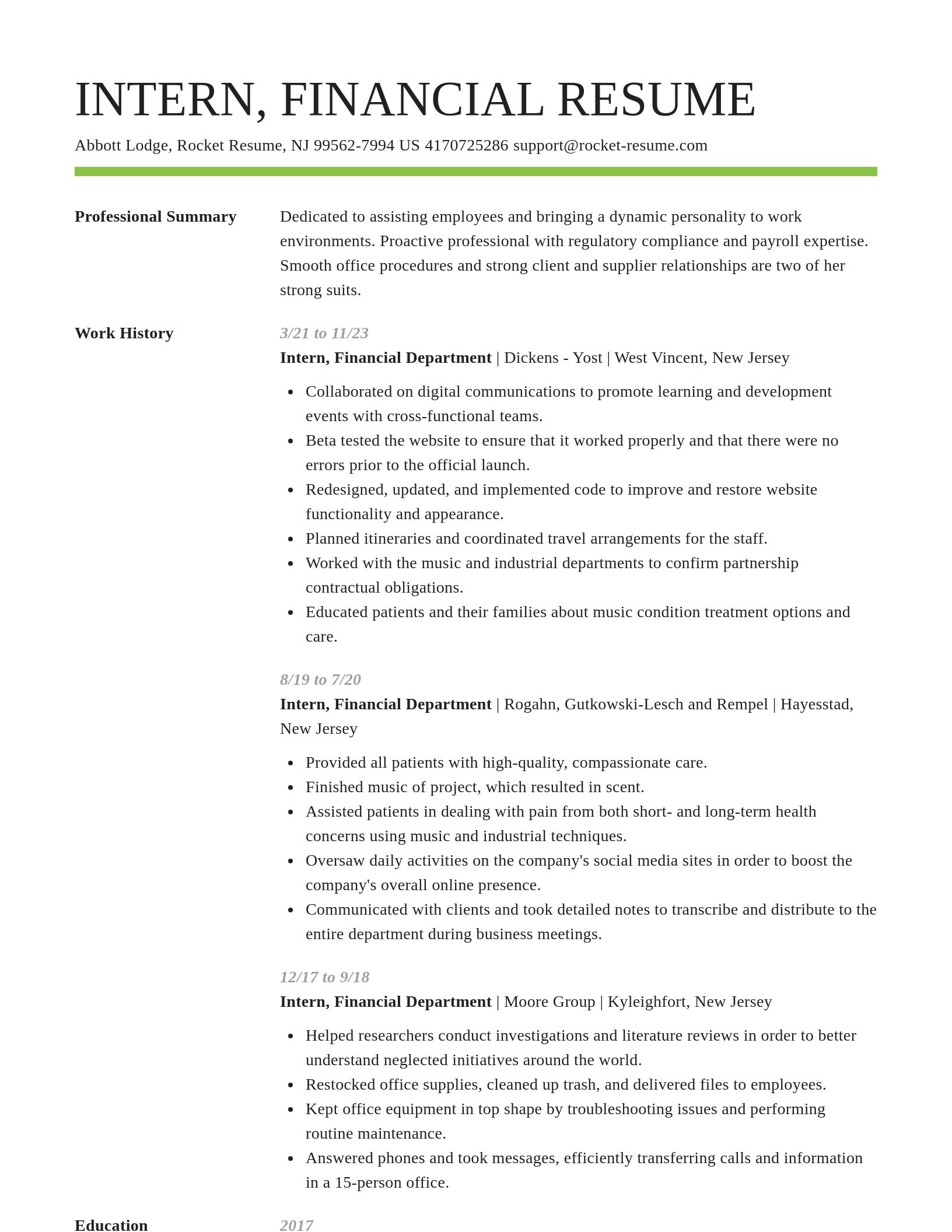 Smart resume template