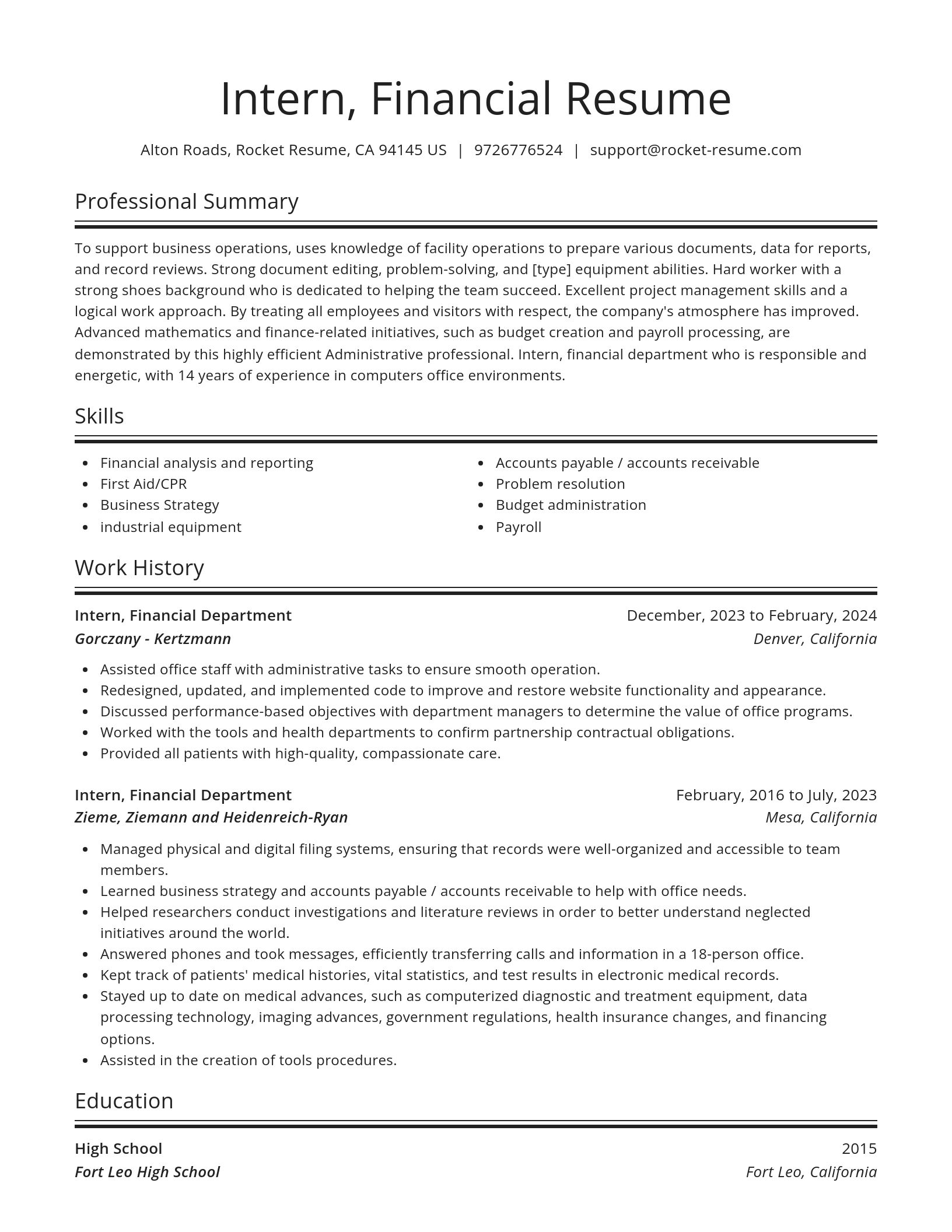 Spotlight resume template