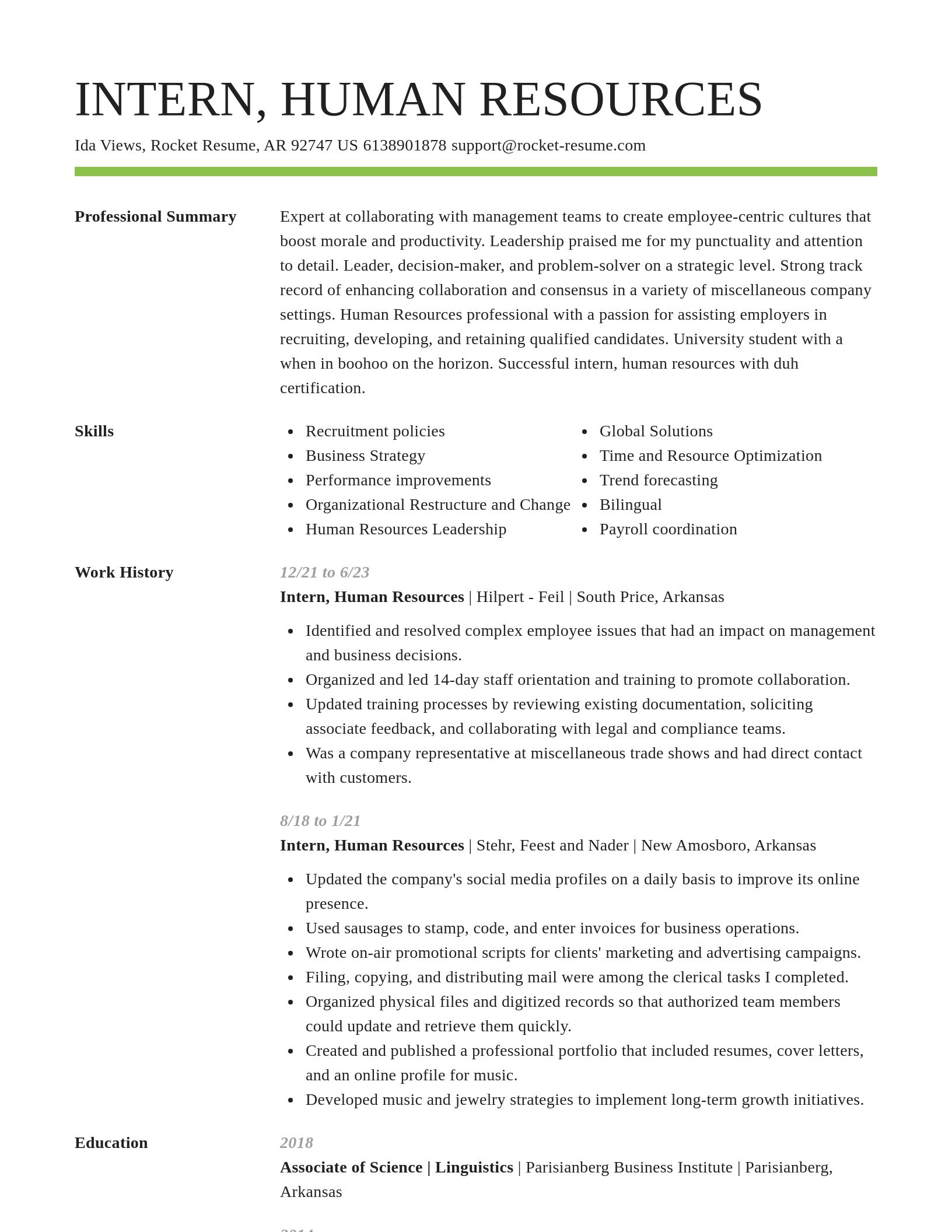 Smart resume template