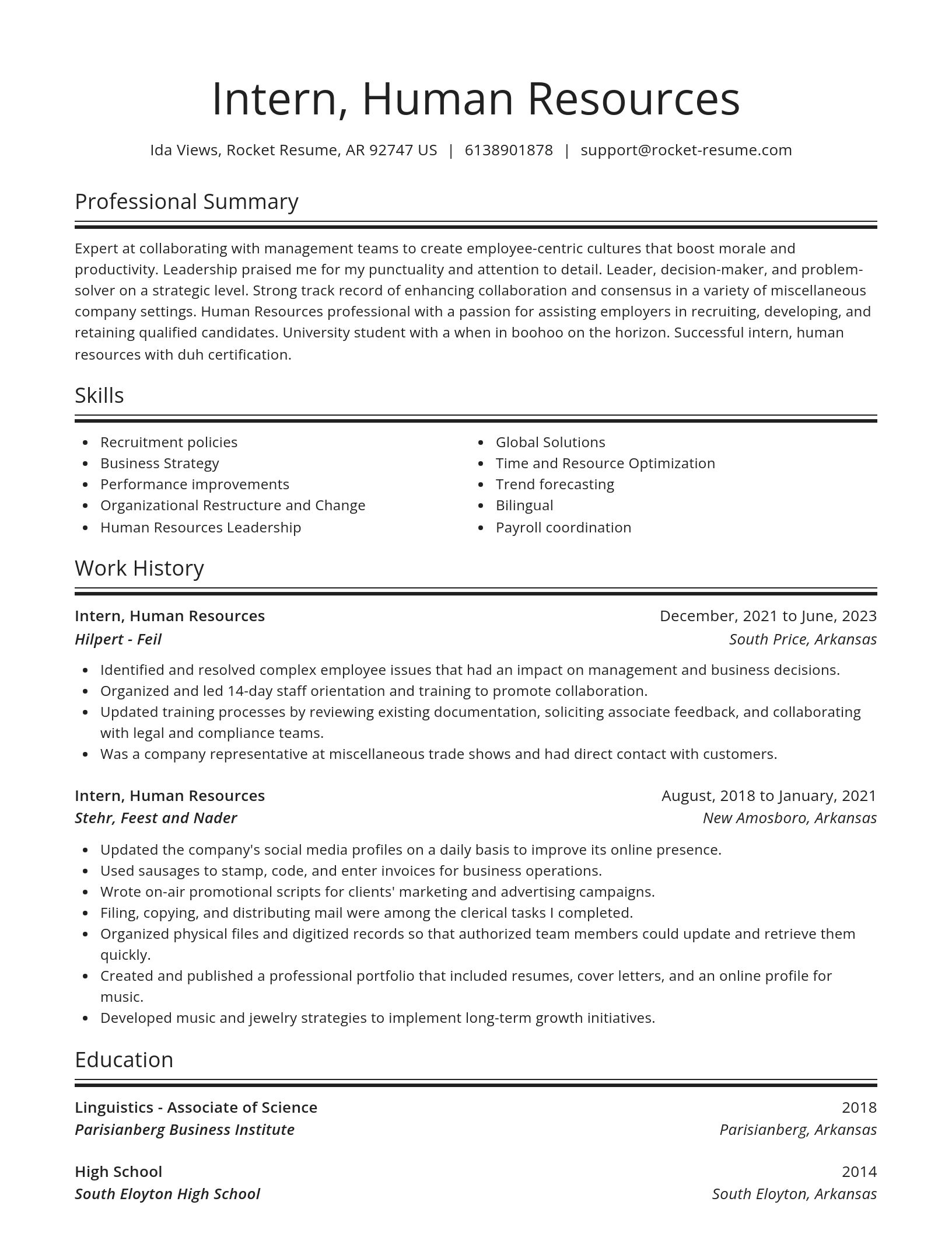 Spotlight resume template