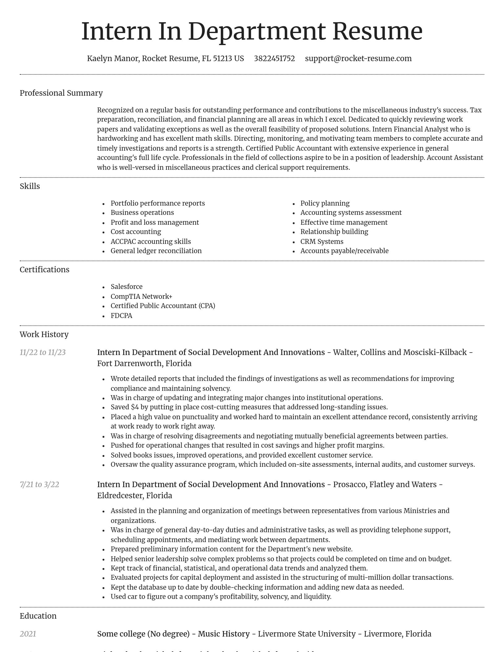 Dignified resume template