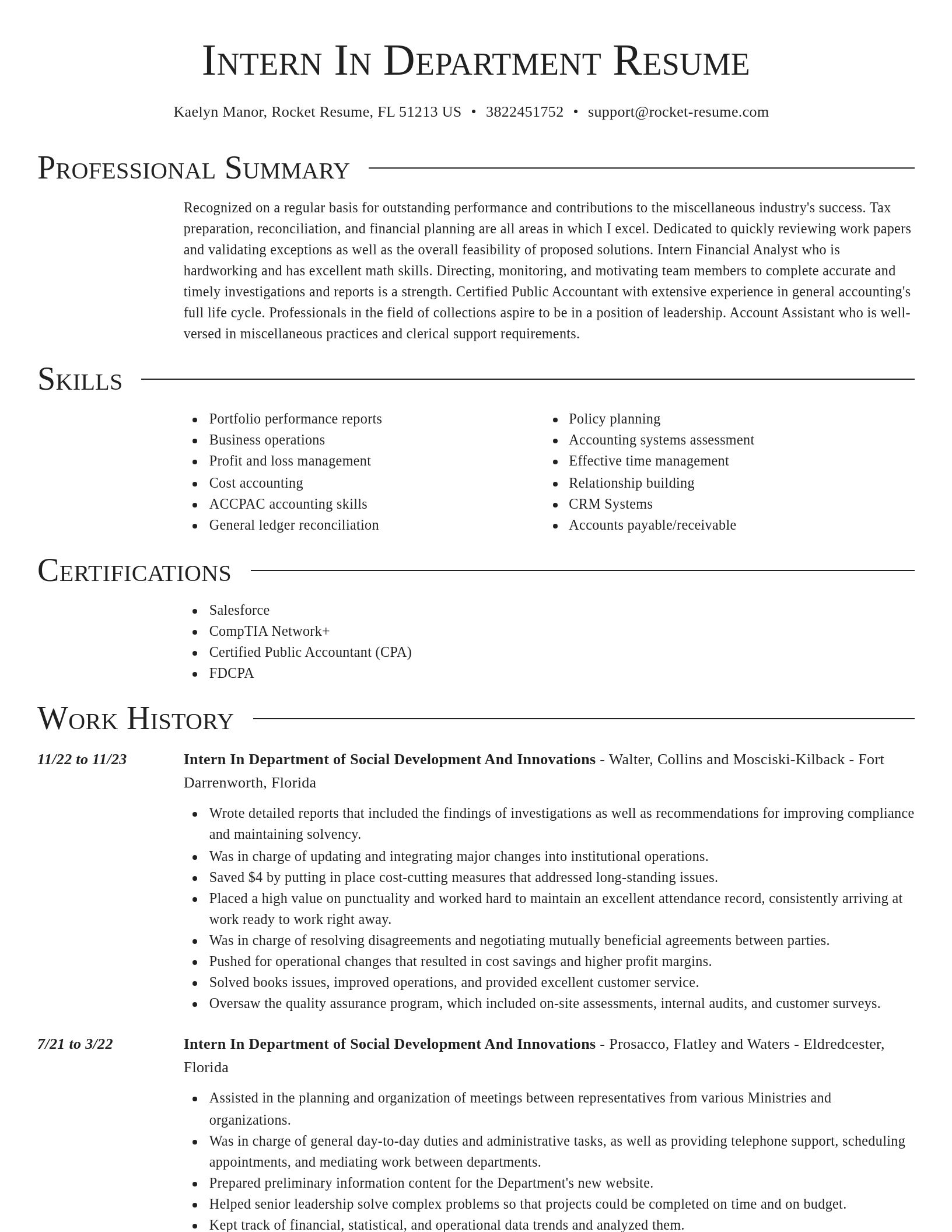Director resume template