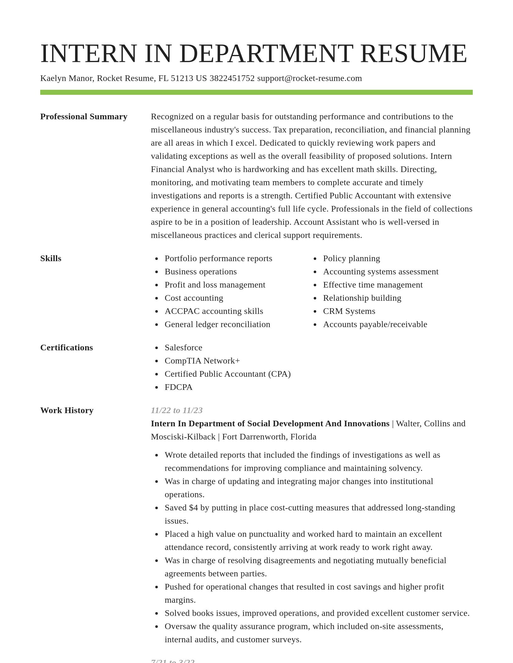 Smart resume template