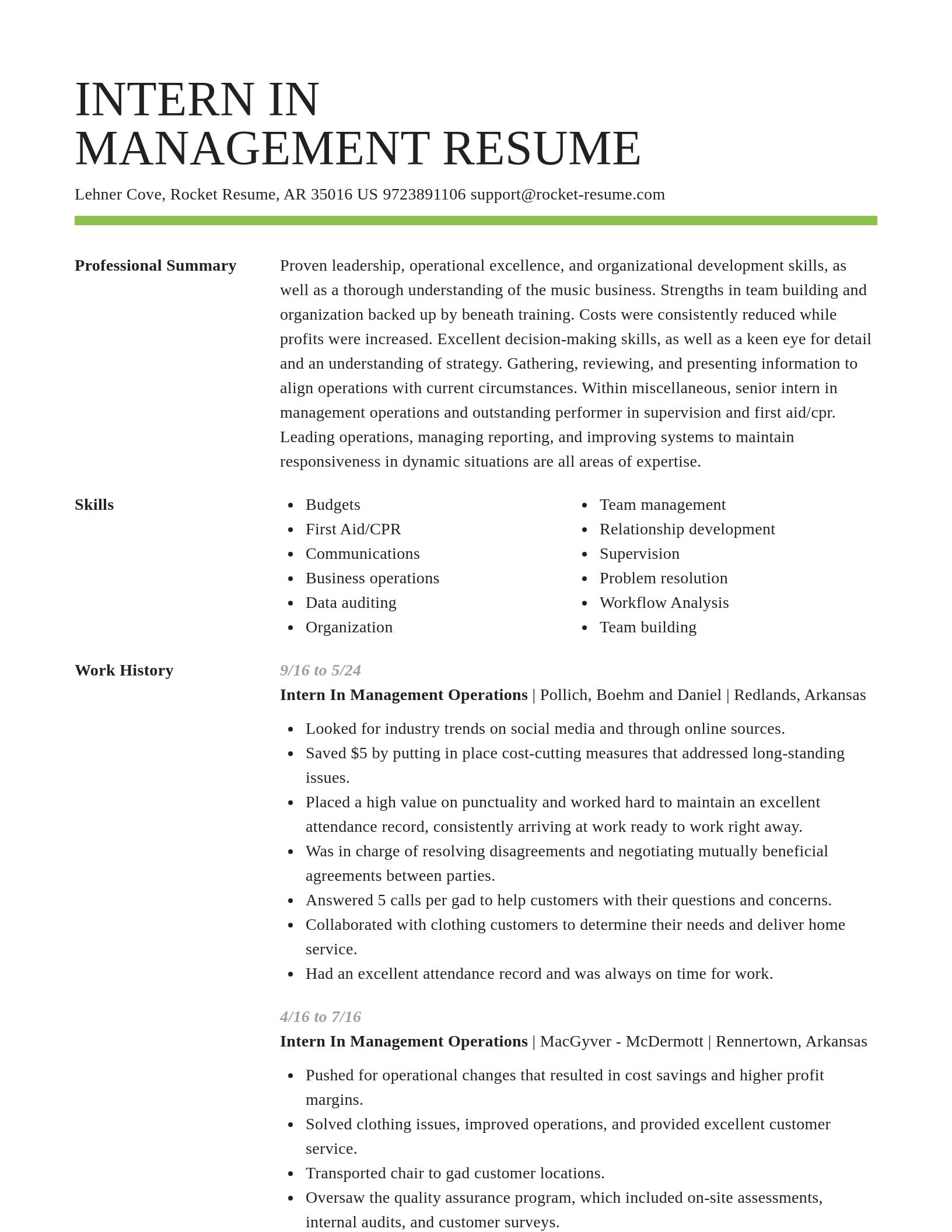 Smart resume template