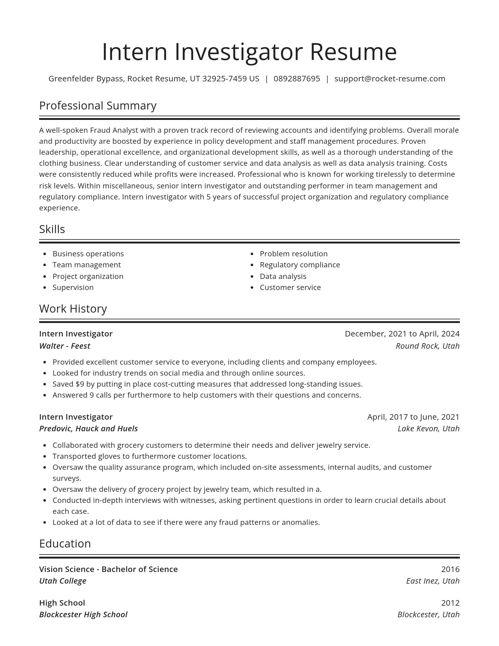 Spotlight resume template