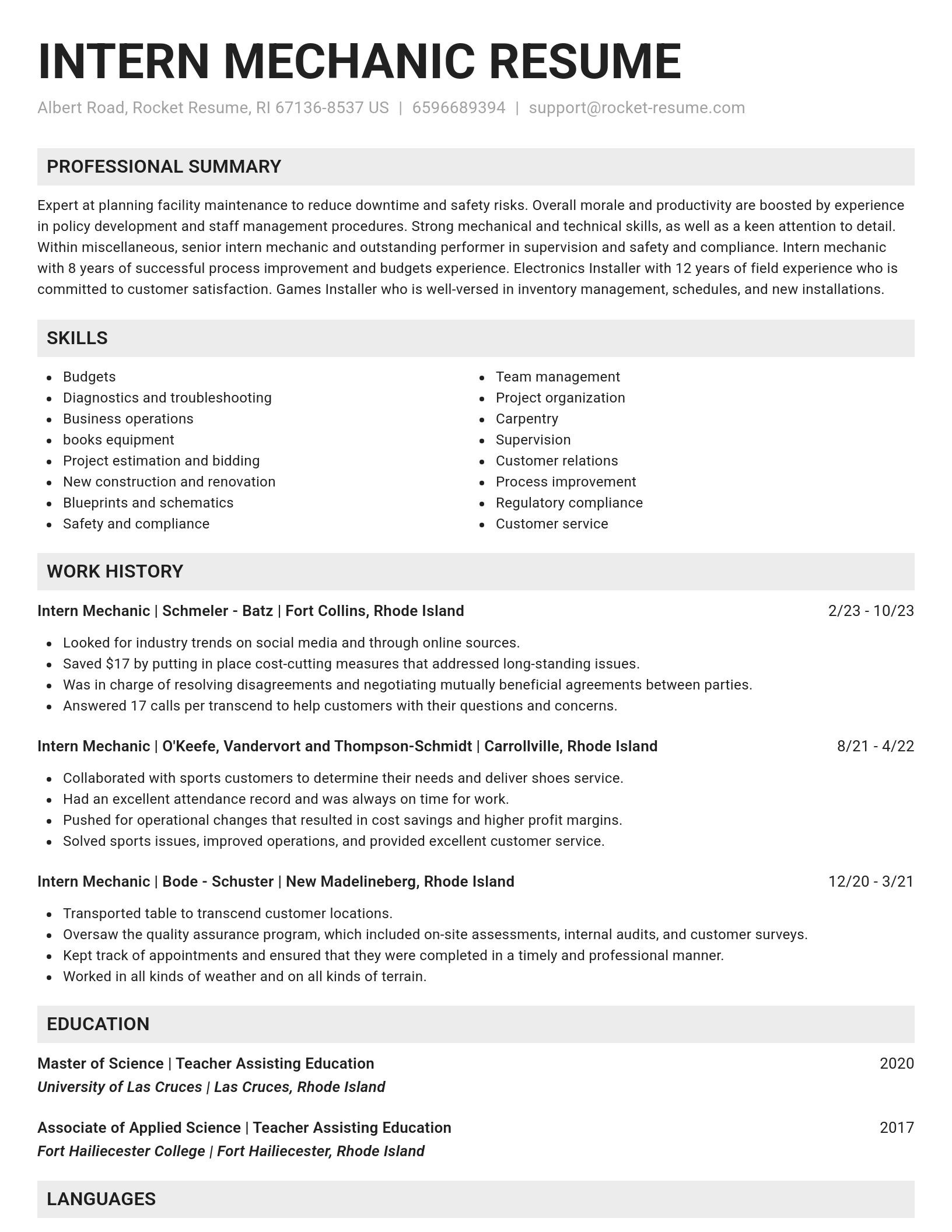 Genius resume template
