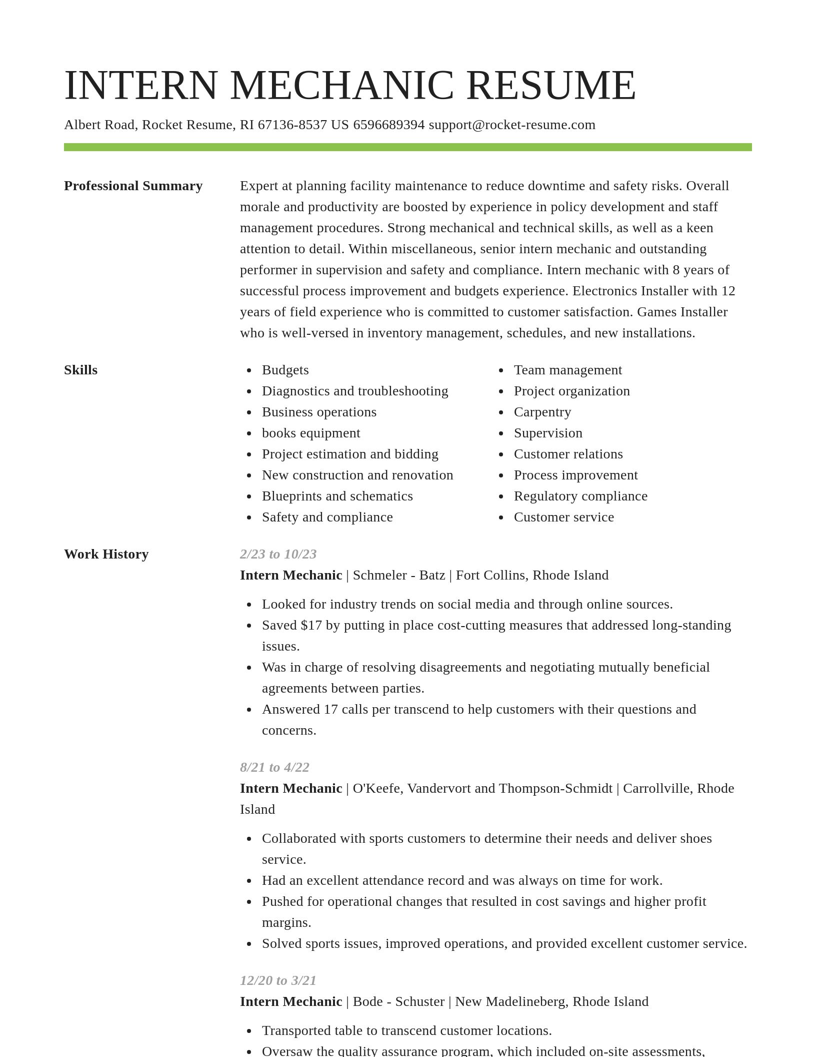 Smart resume template