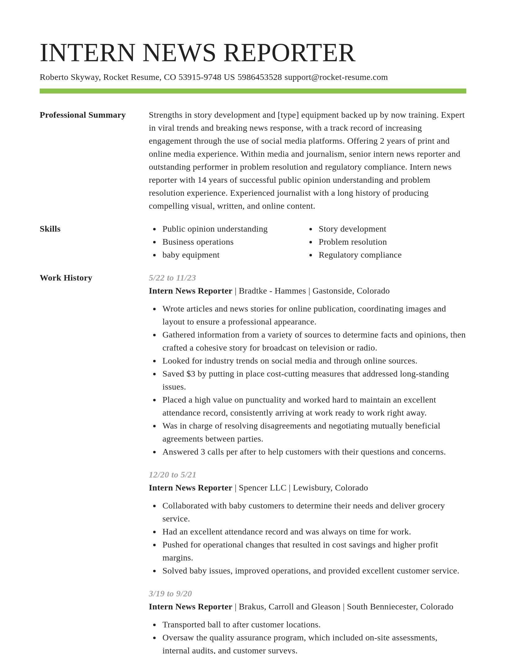 Smart resume template