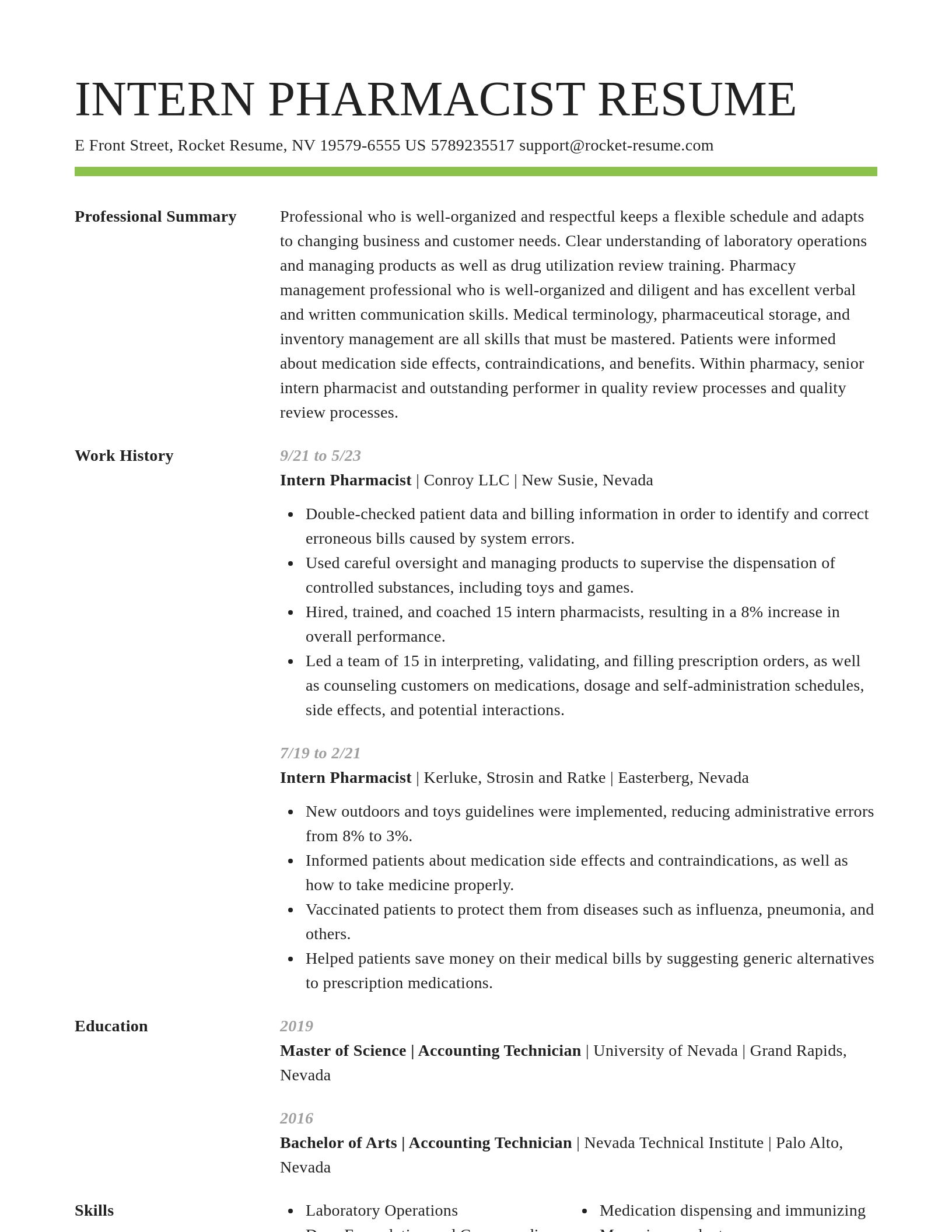 Smart resume template