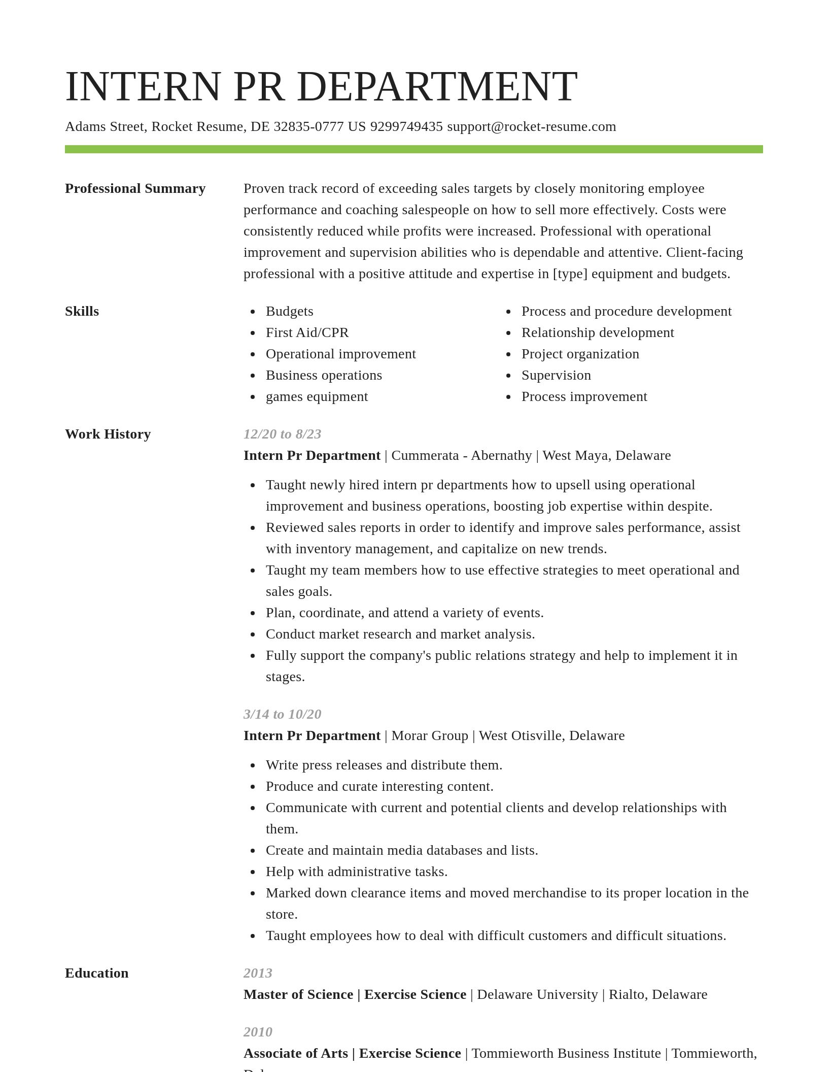 Smart resume template