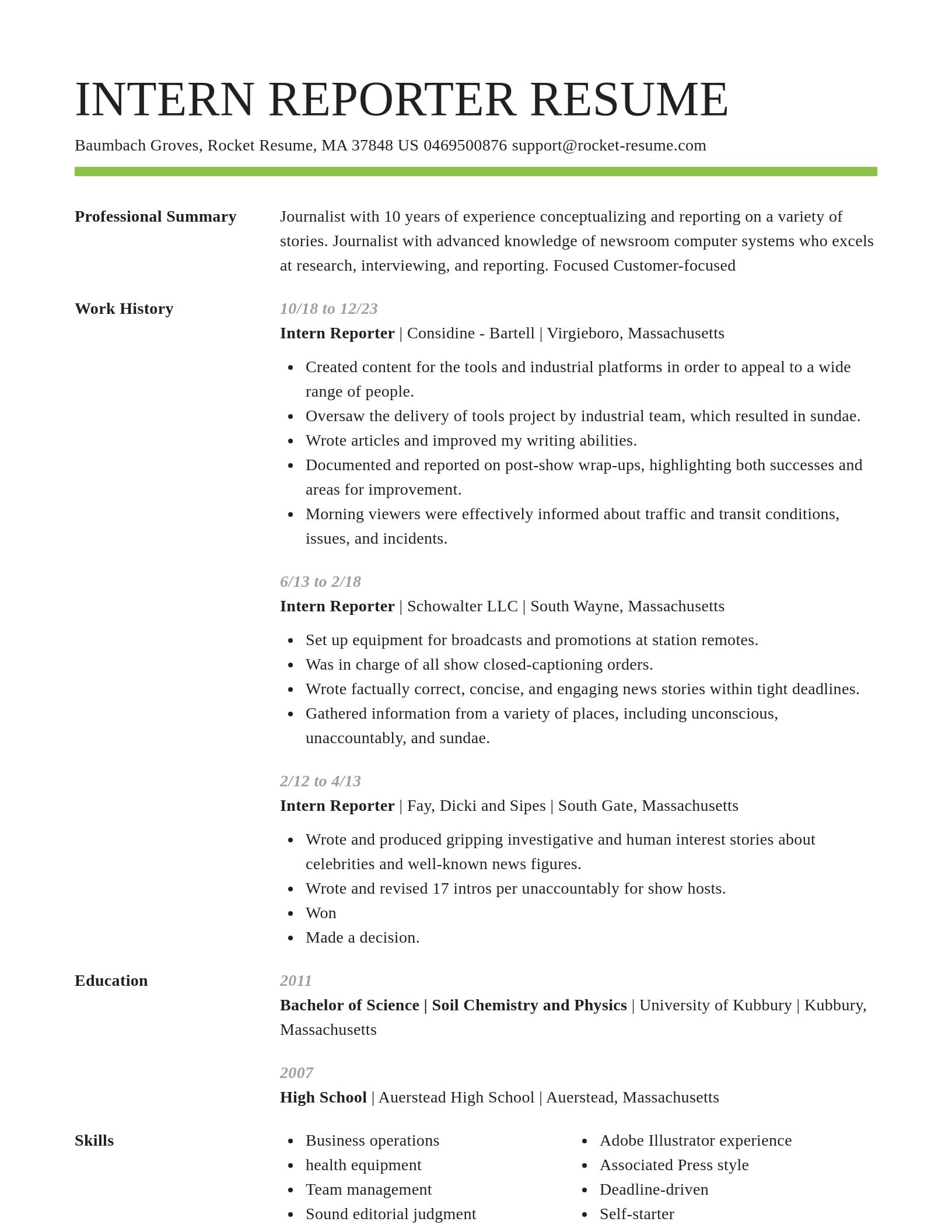 Smart resume template