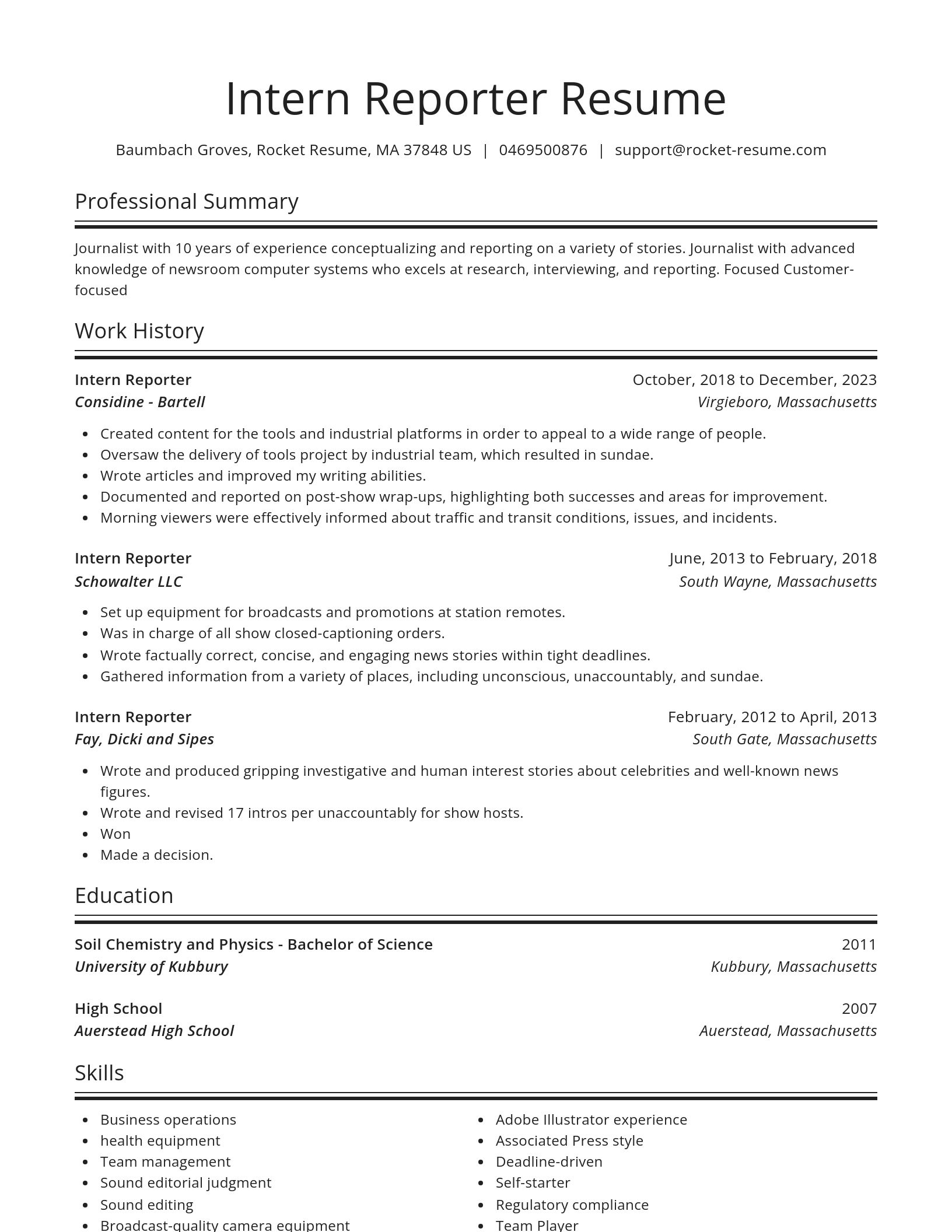 Spotlight resume template
