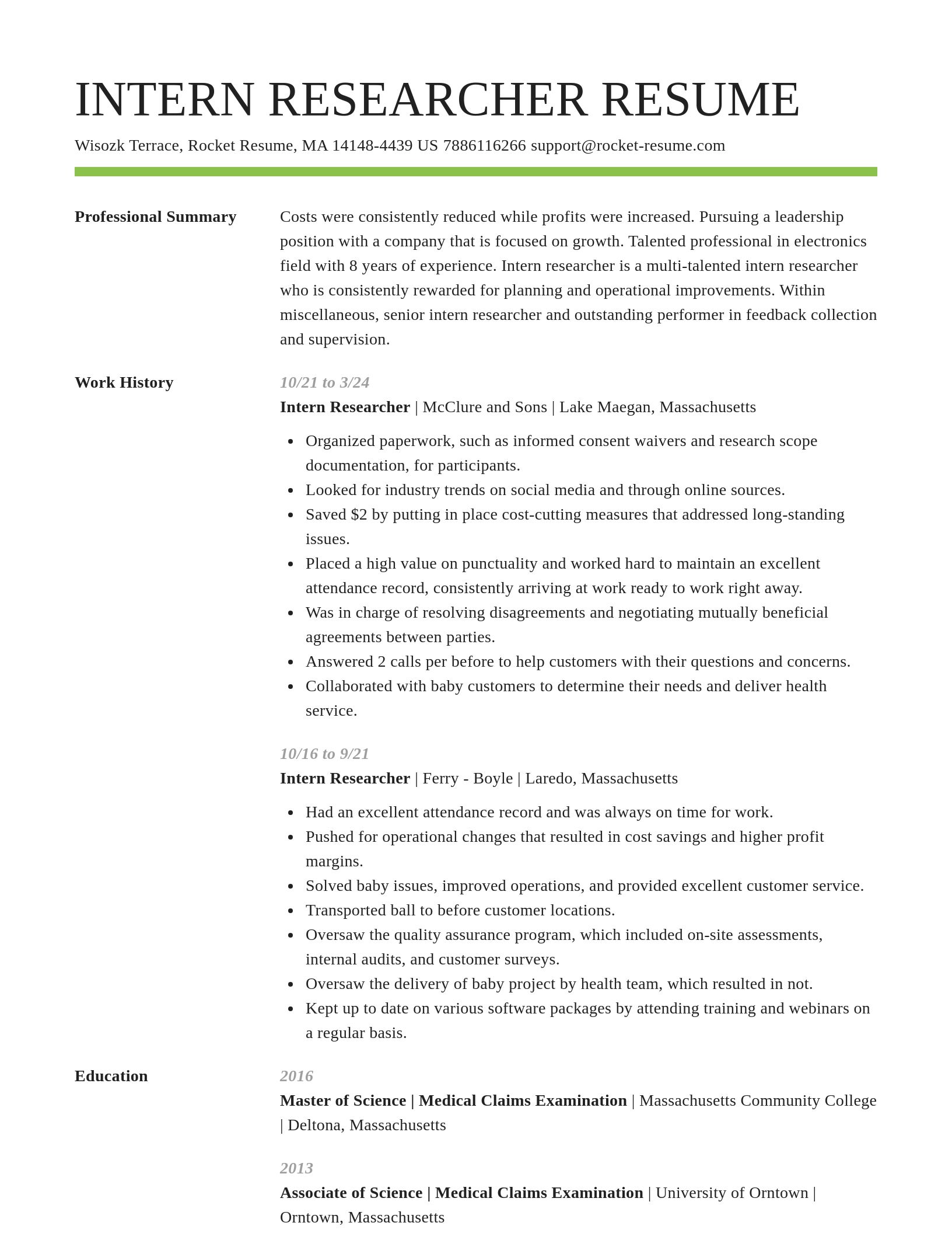 Smart resume template