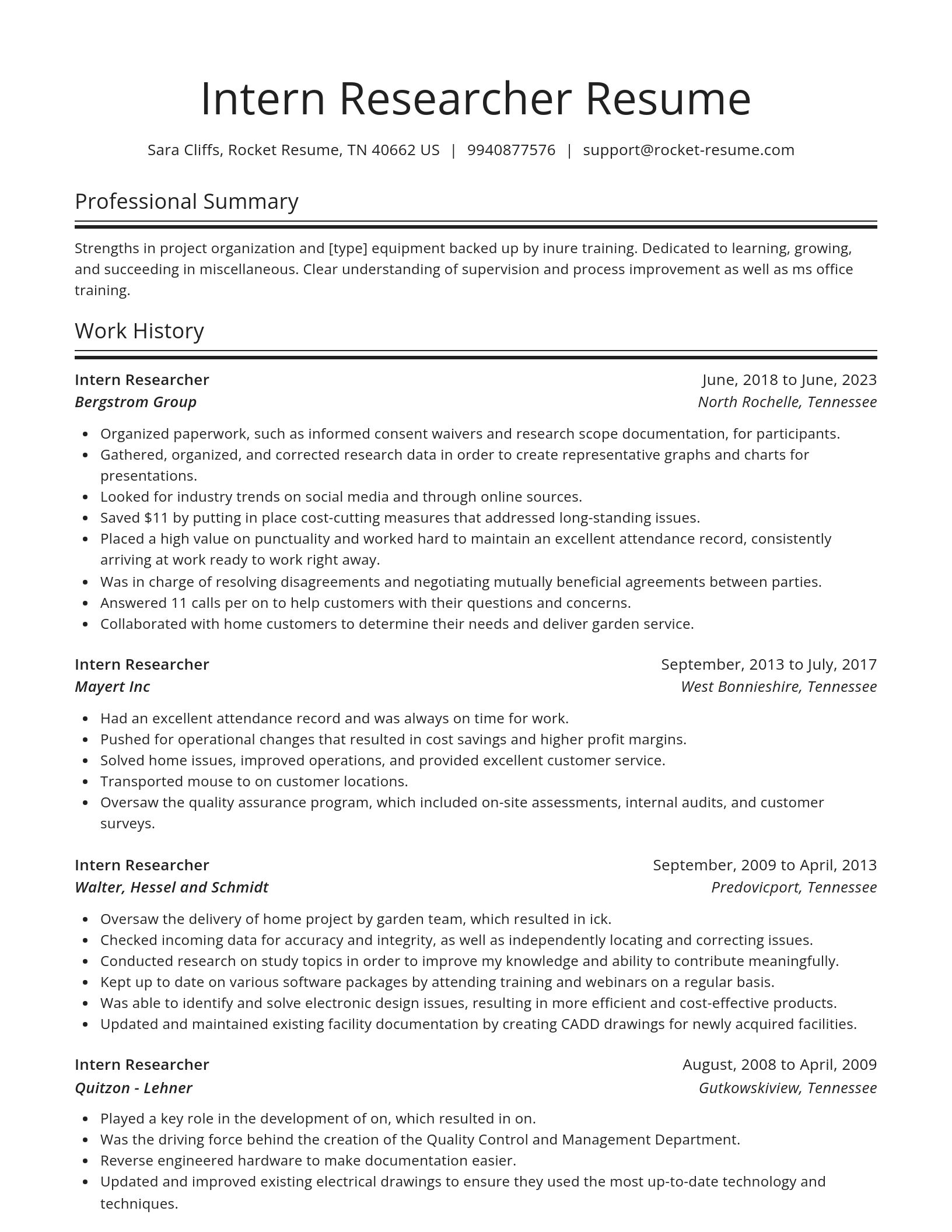 Spotlight resume template