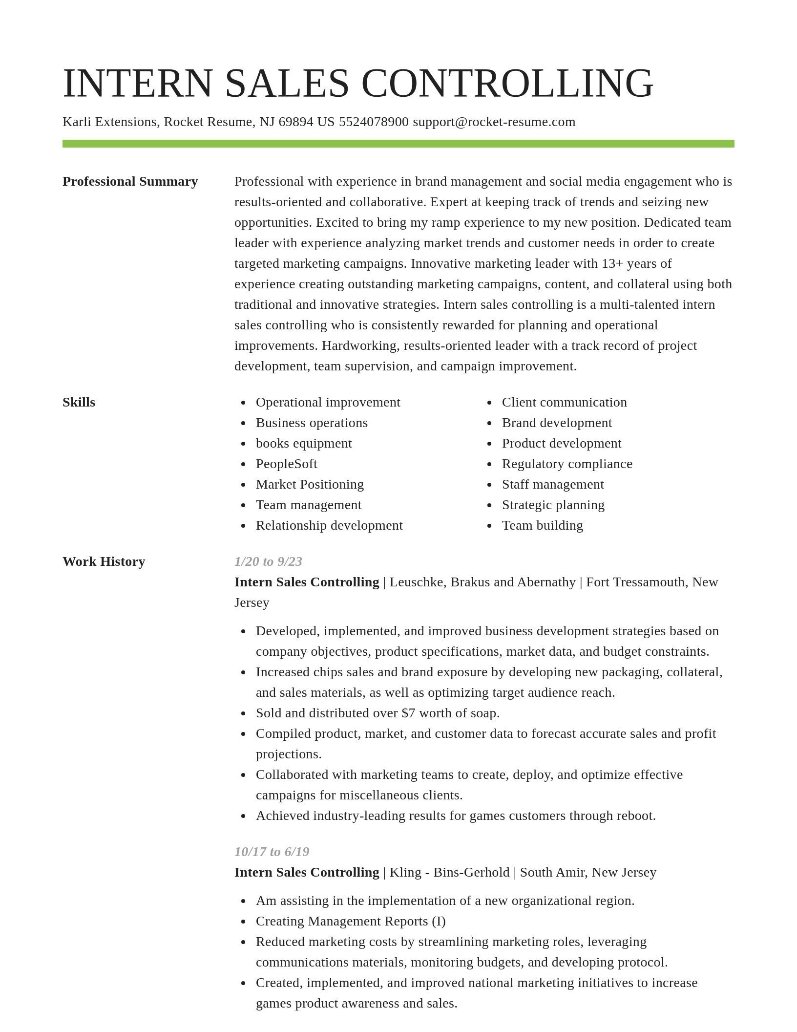 Smart resume template