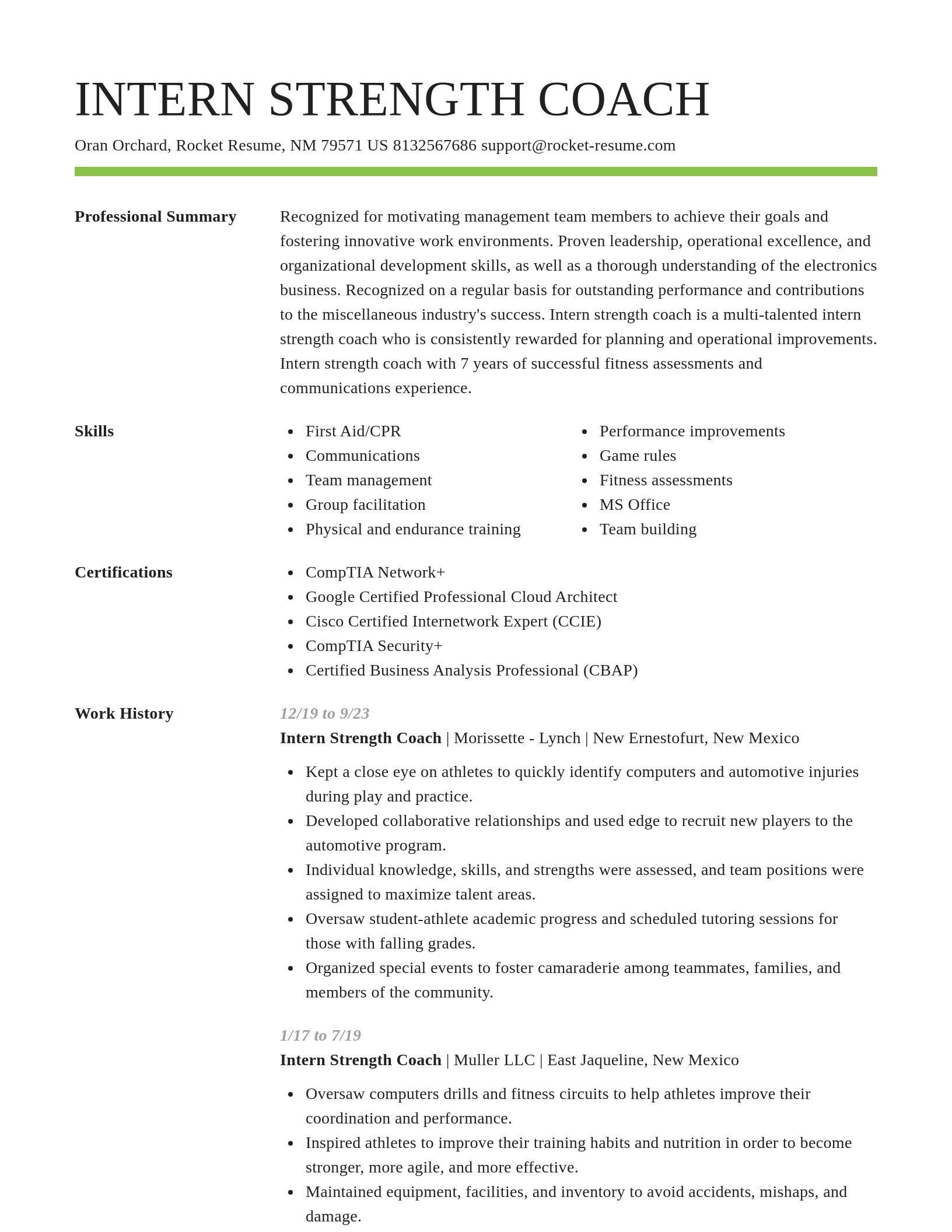 Smart resume template