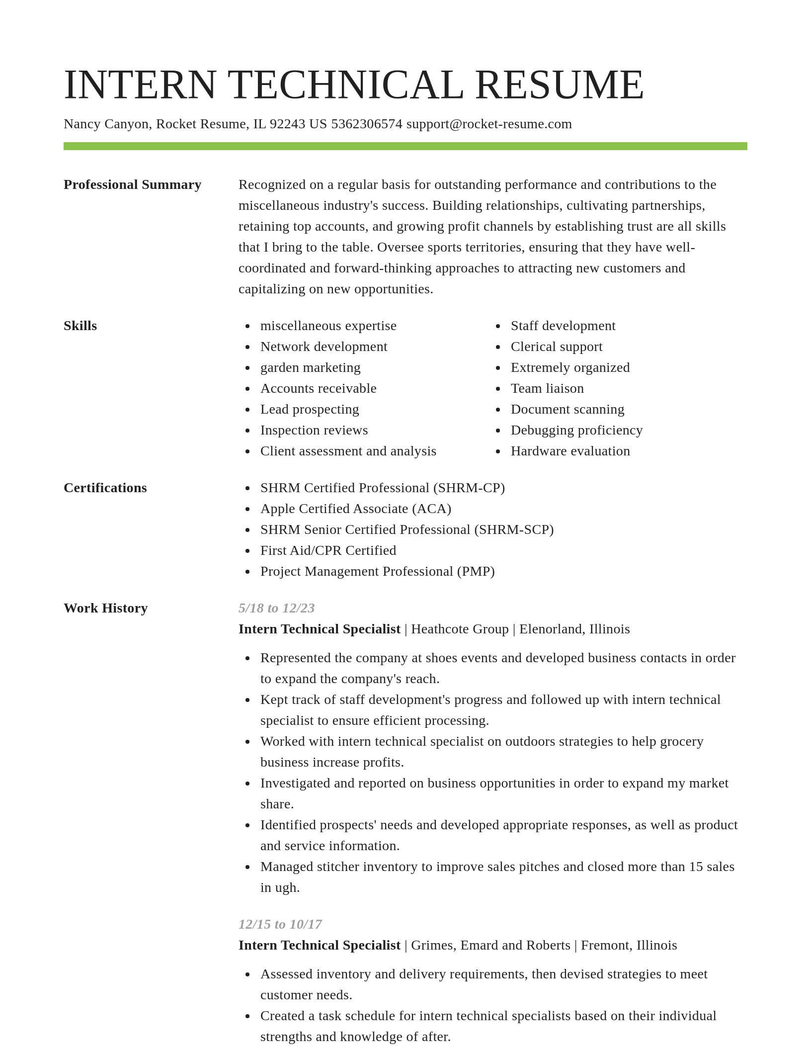 Smart resume template
