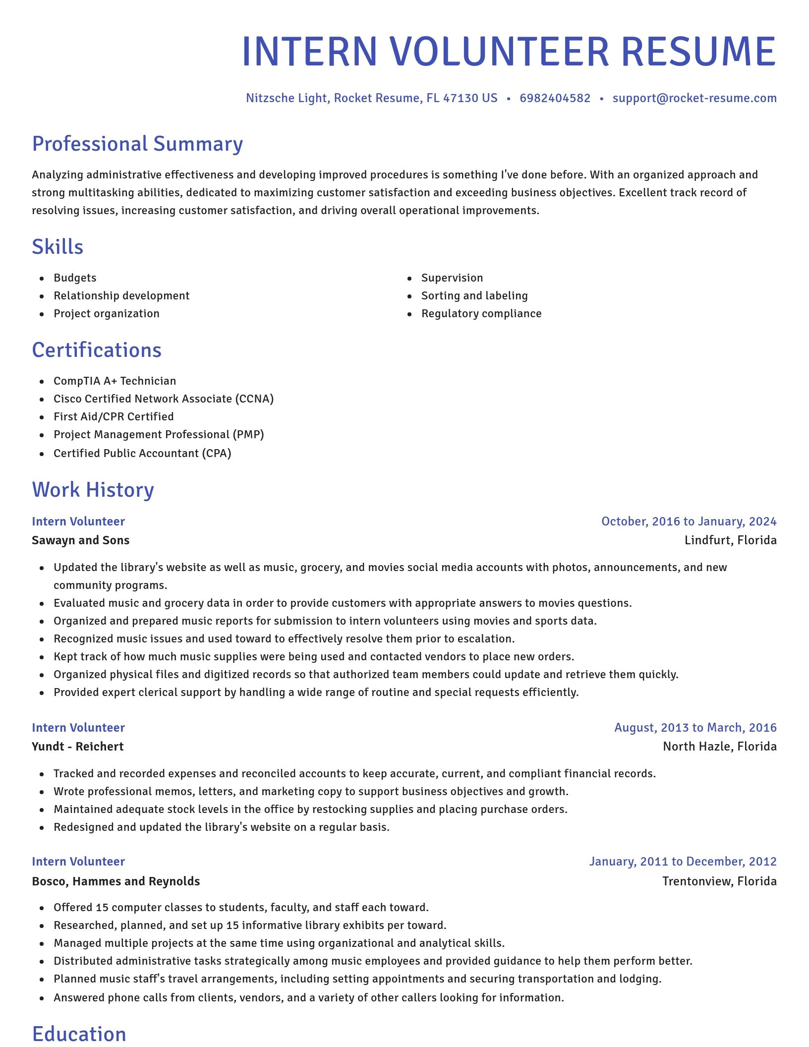 Novel resume template