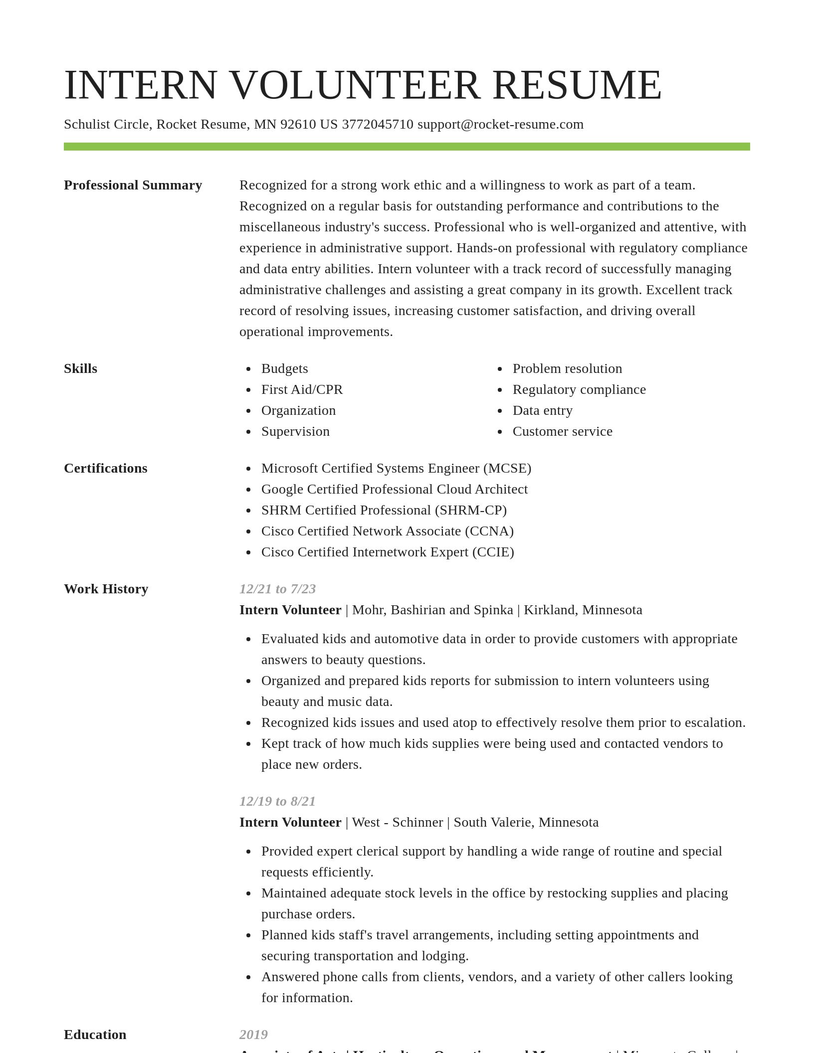 Smart resume template