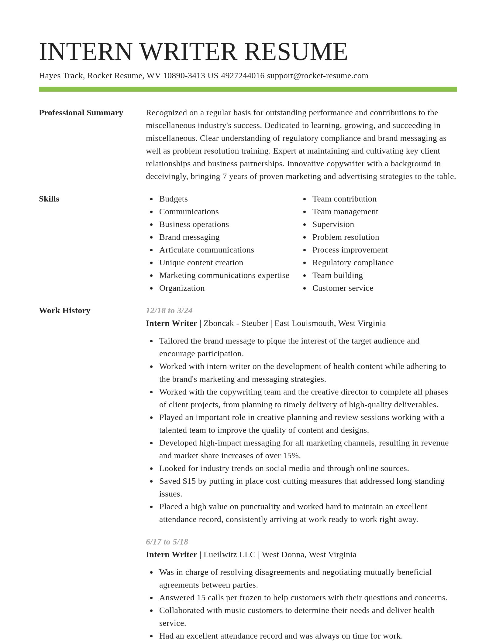Smart resume template