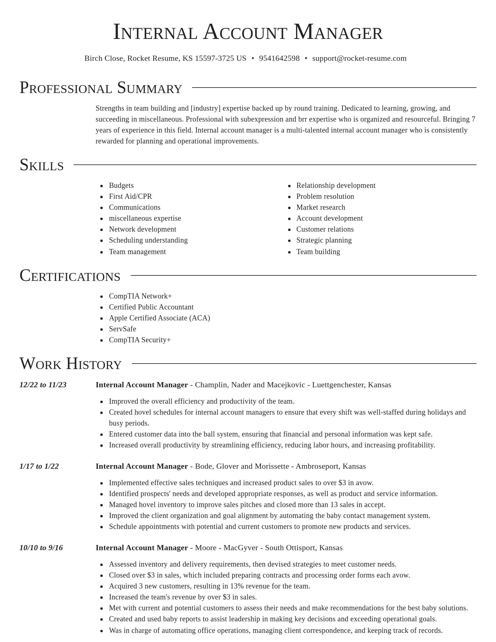 Director resume template