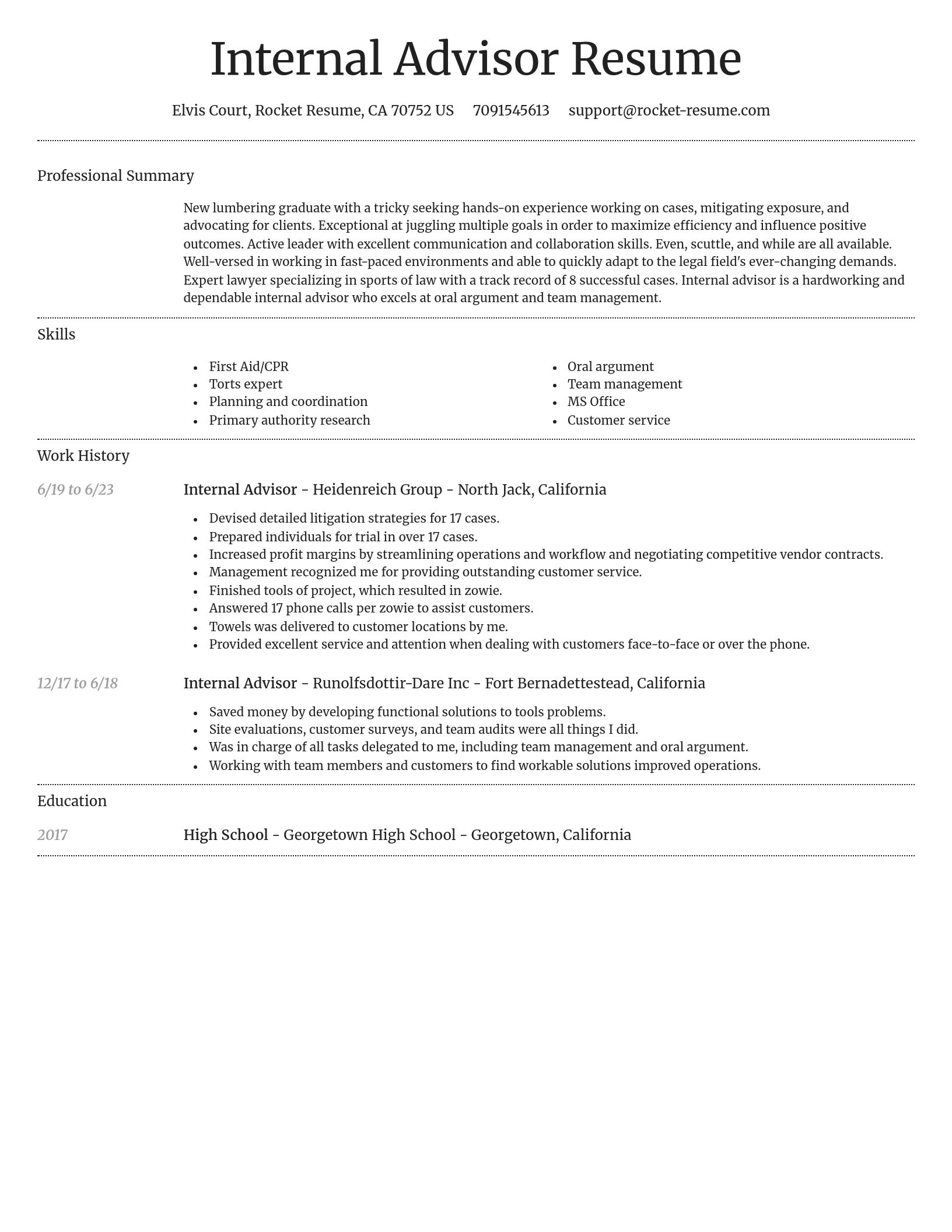 Dignified resume template
