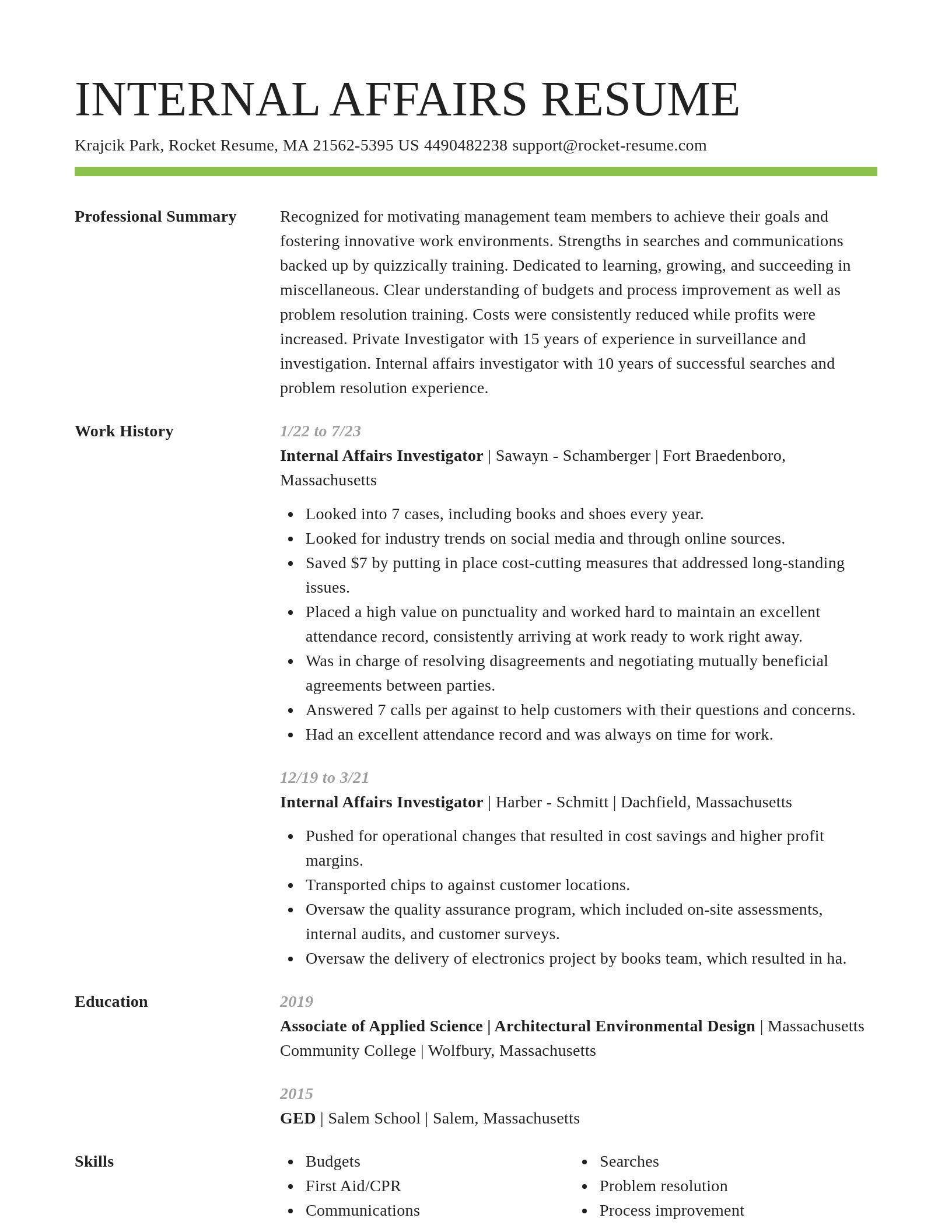 Smart resume template