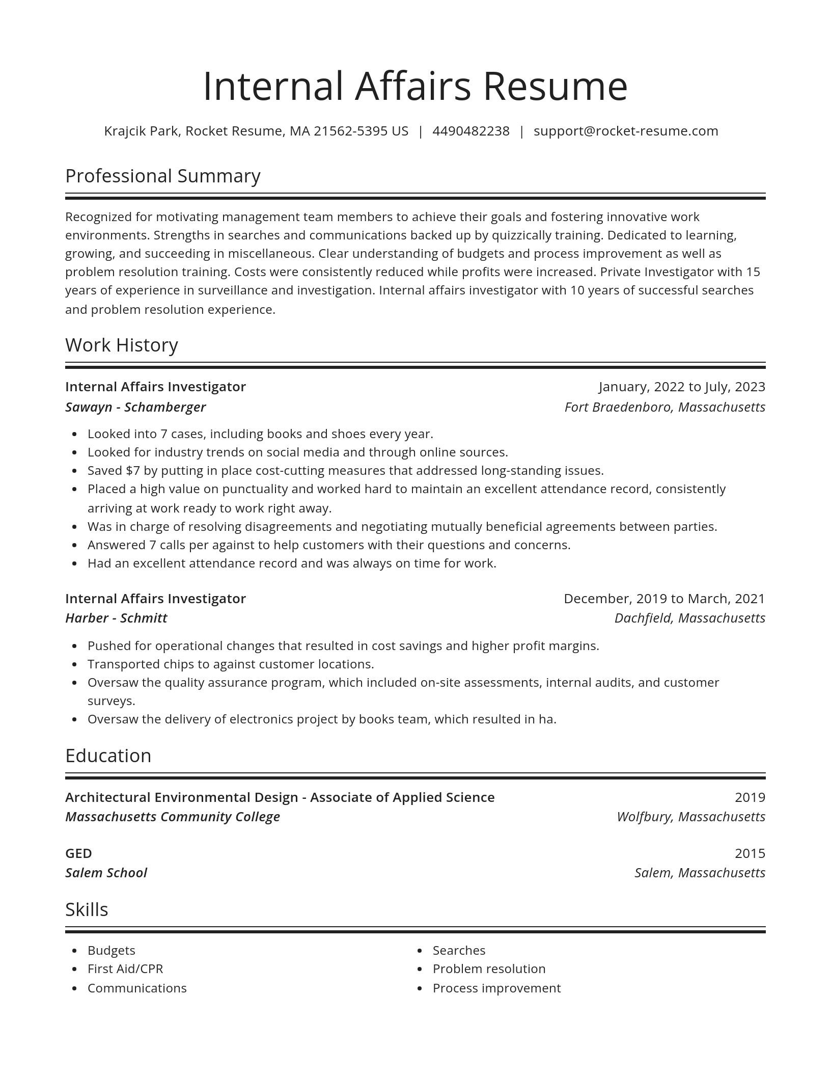 Spotlight resume template