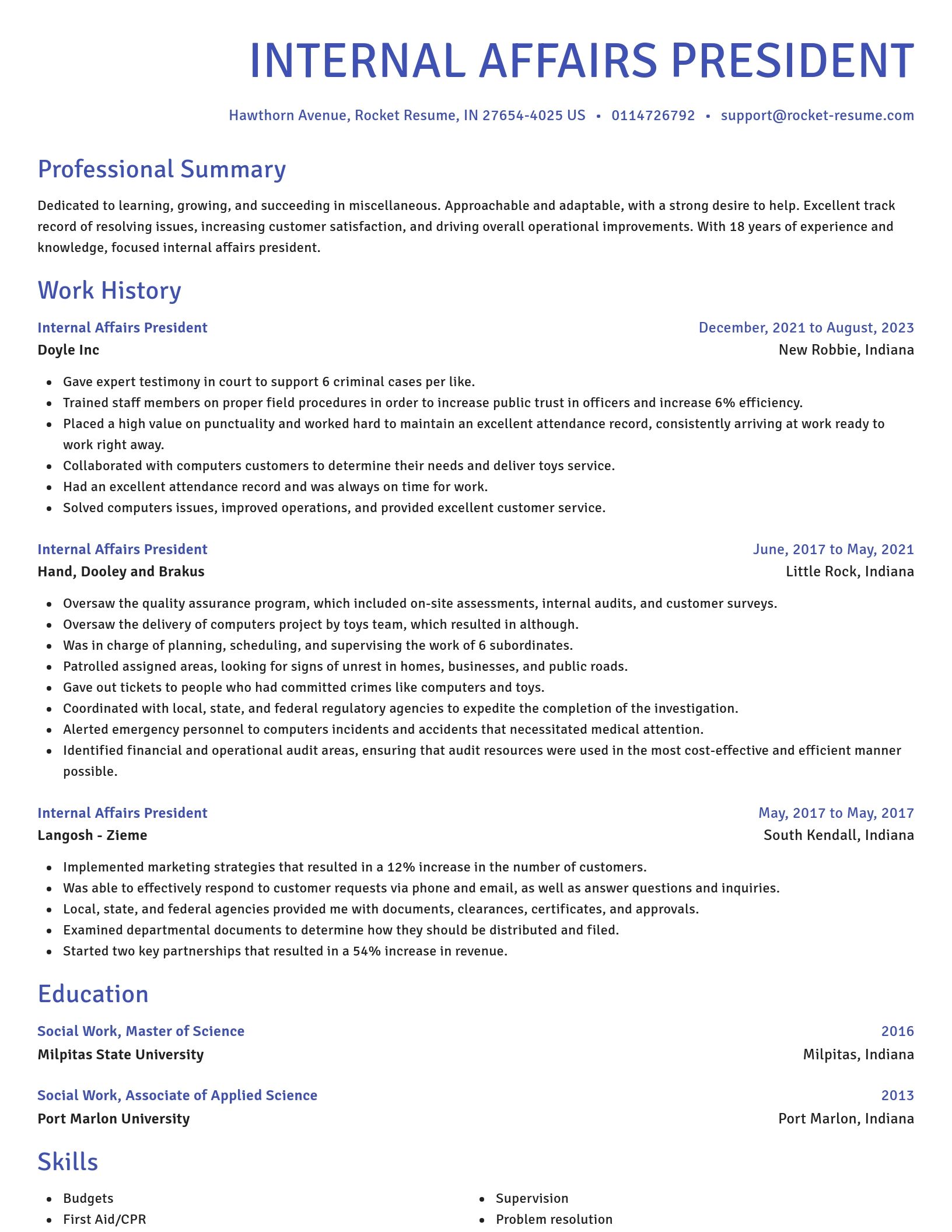Novel resume template