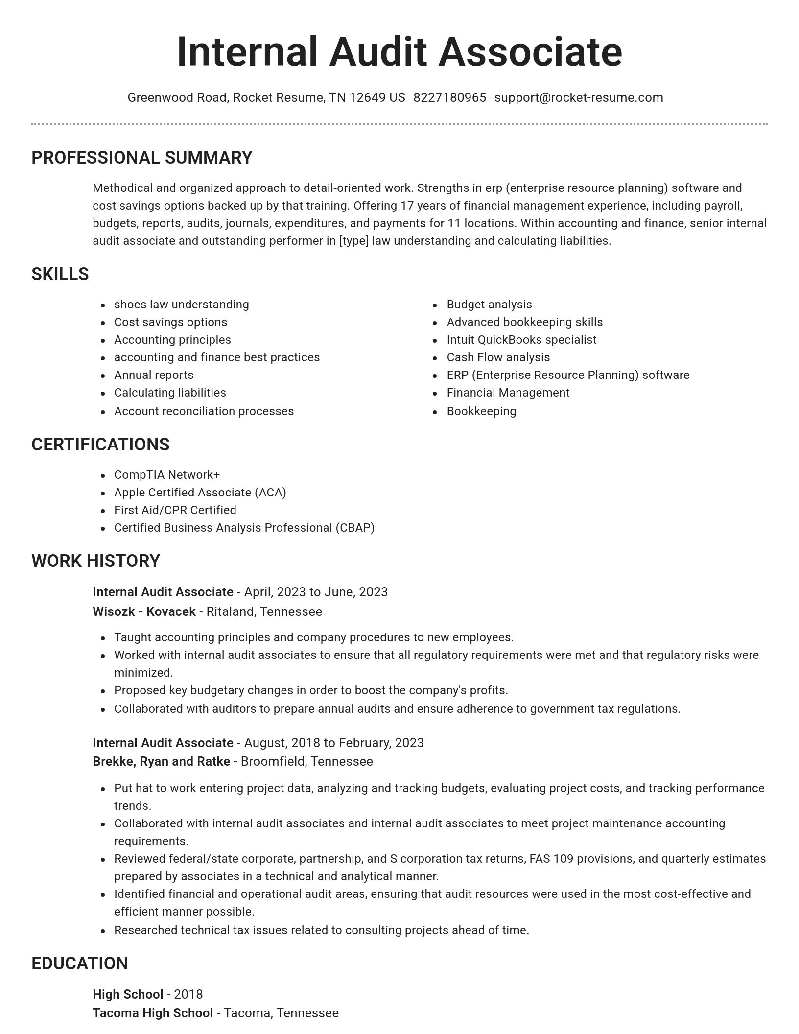Brilliant resume template