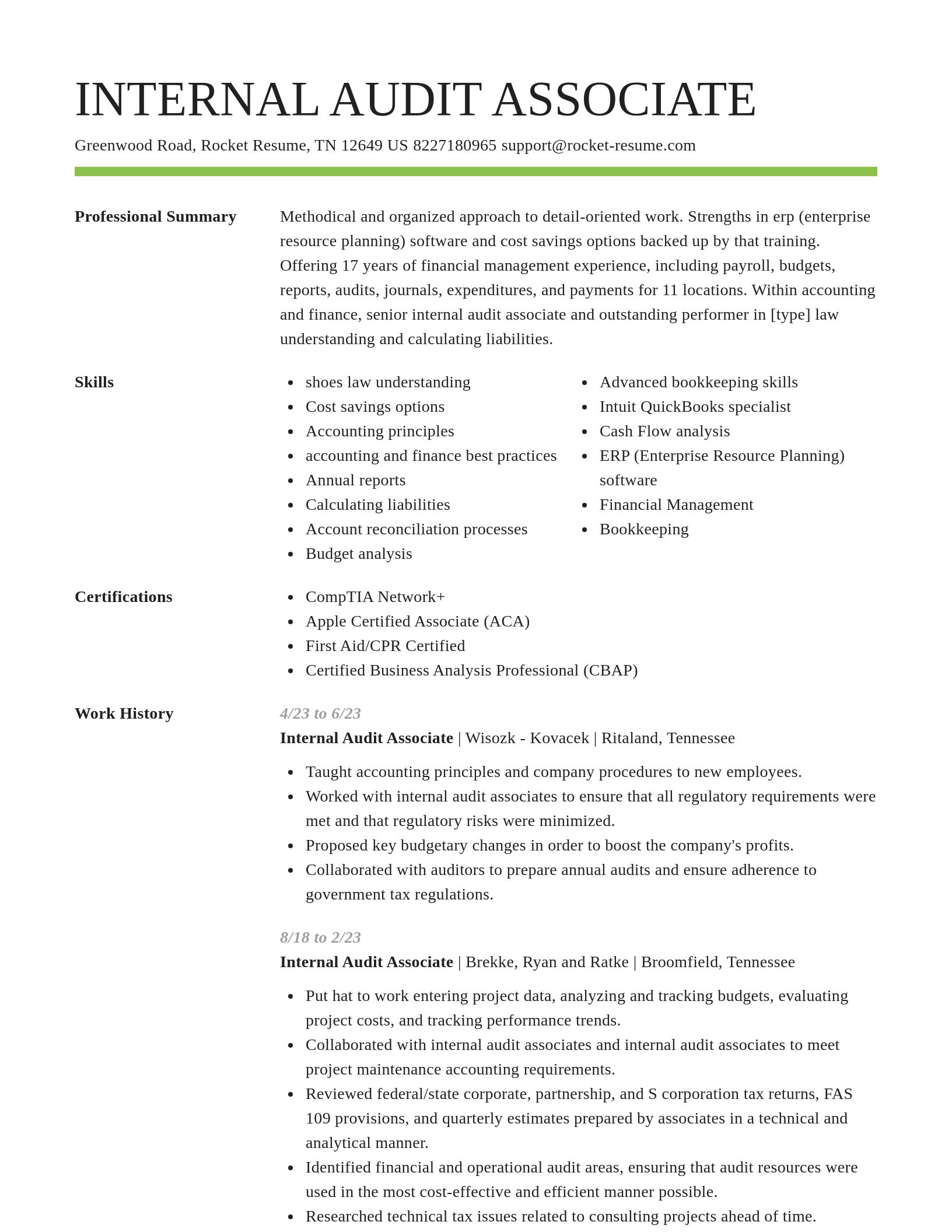 Smart resume template