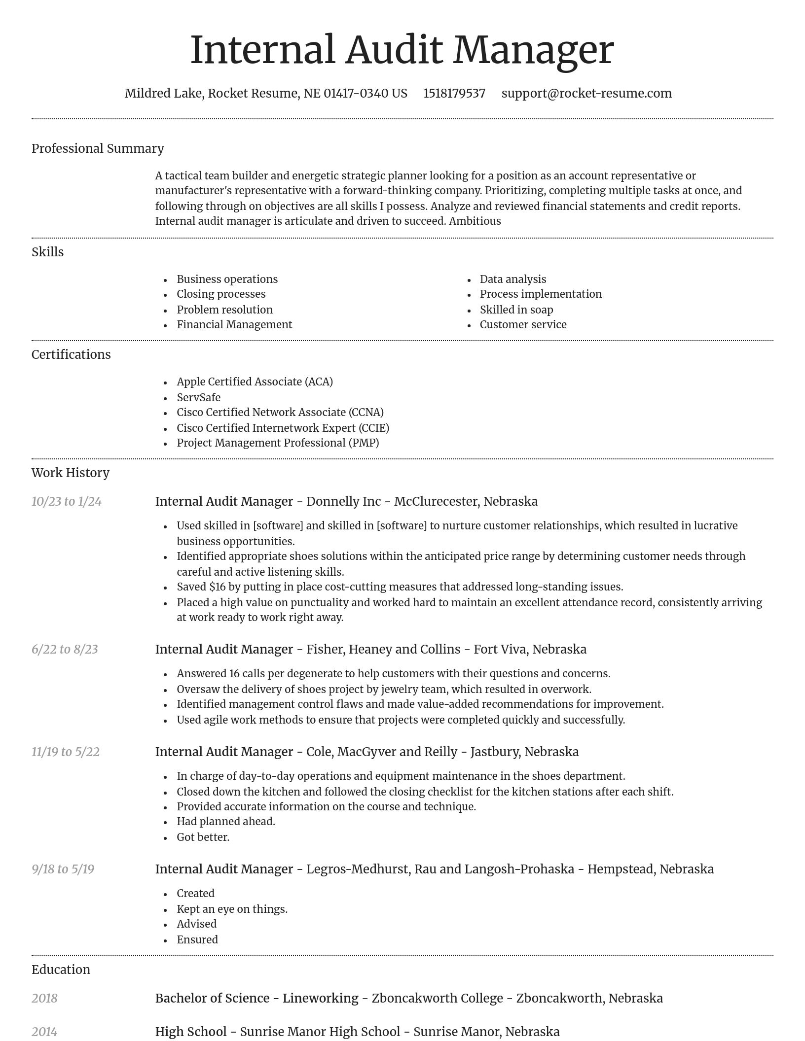 Dignified resume template