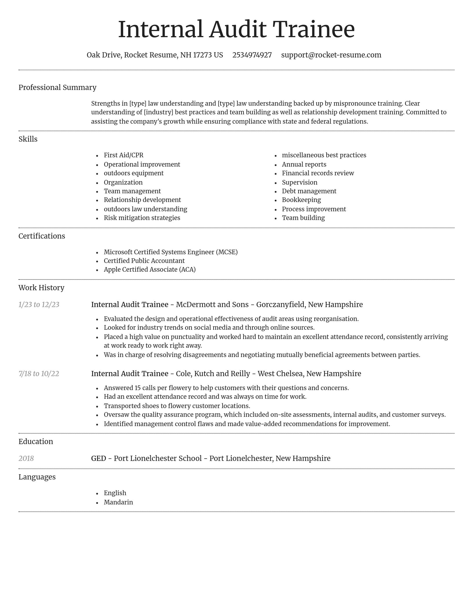 Dignified resume template