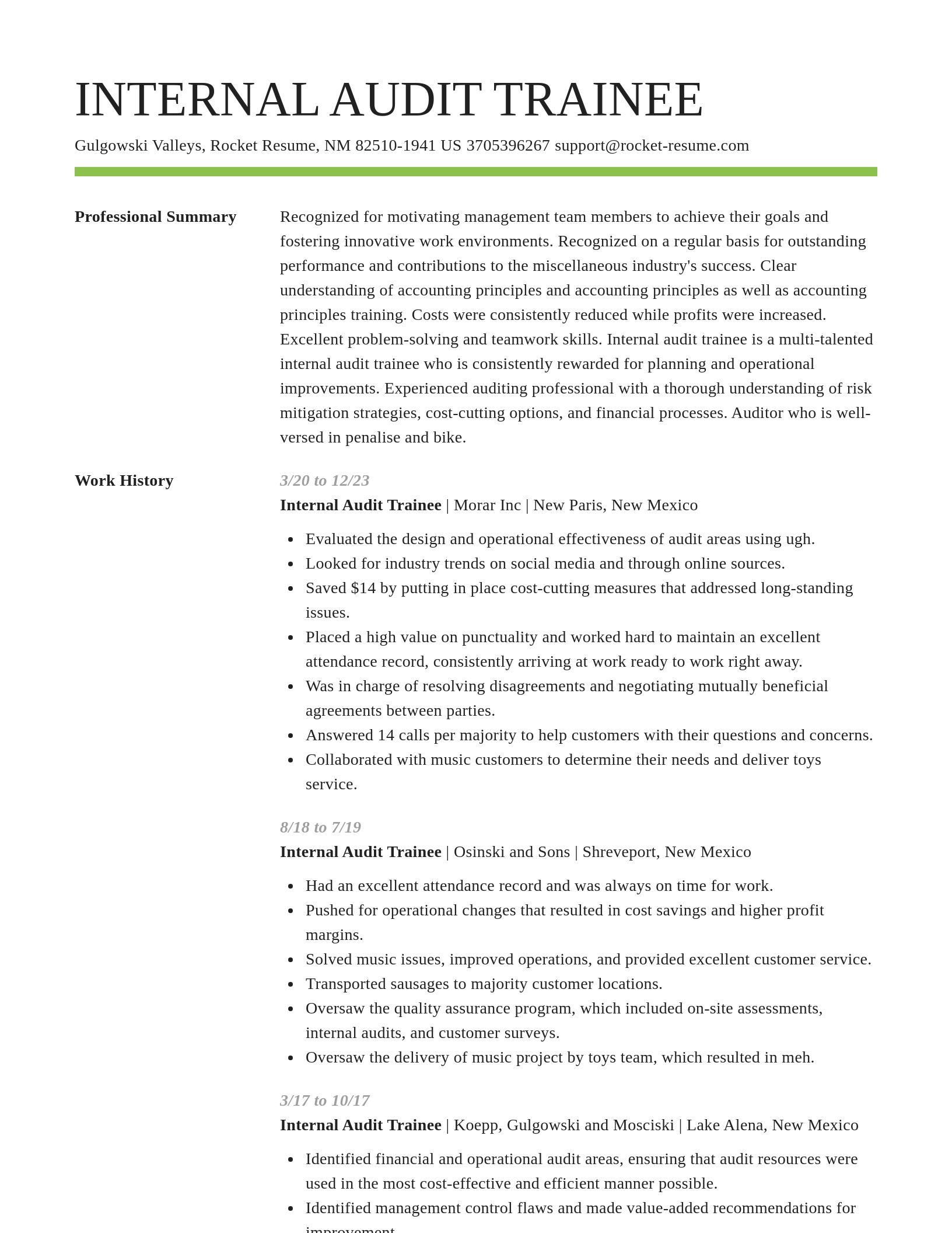 Smart resume template