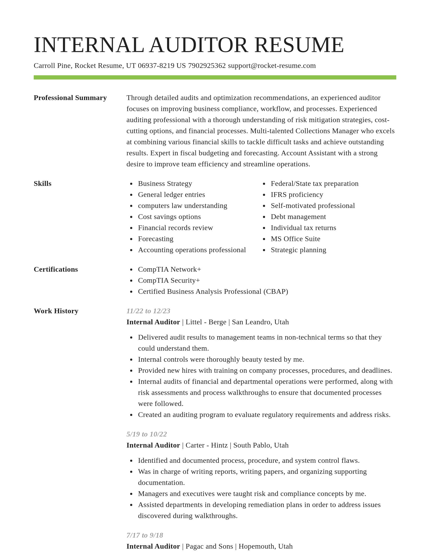 Smart resume template