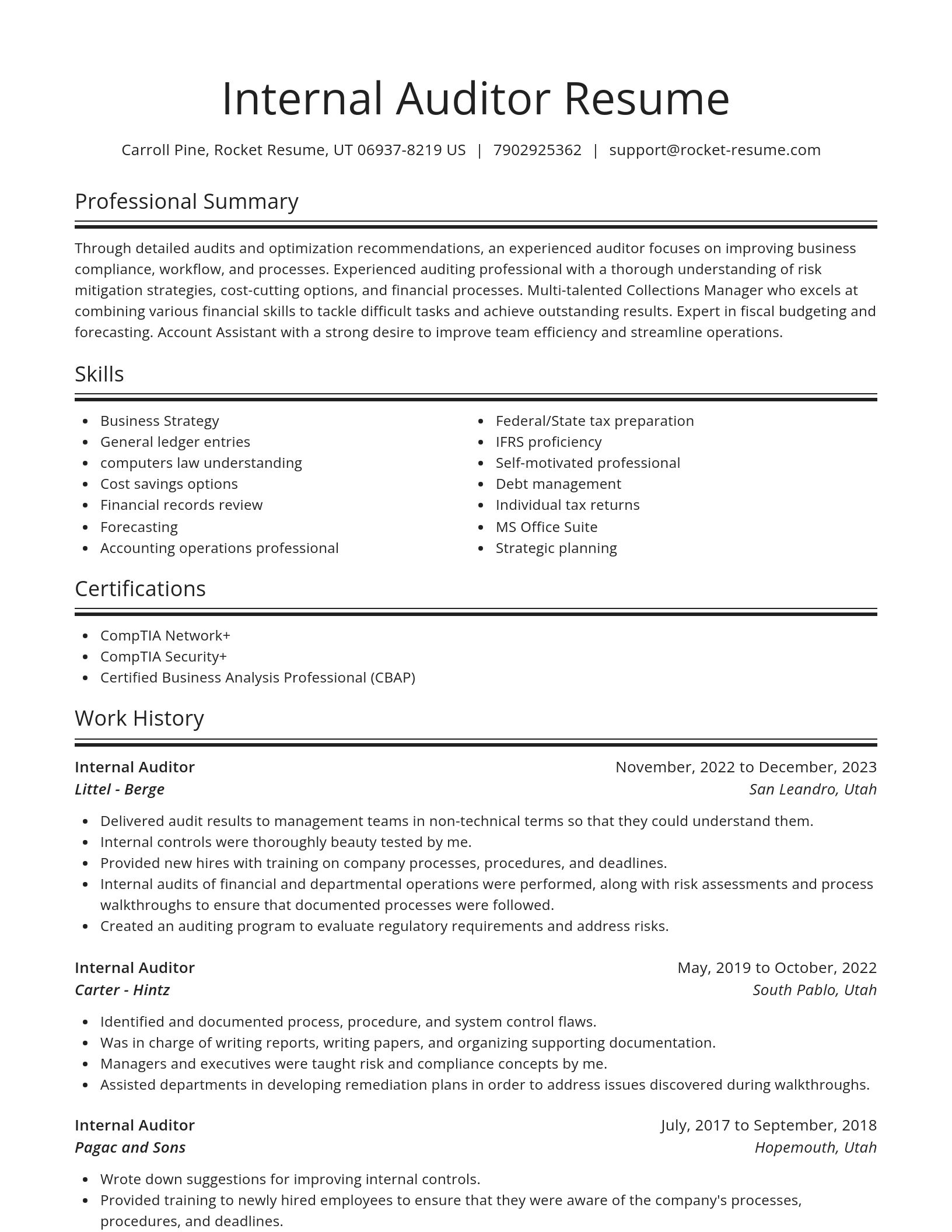 Spotlight resume template