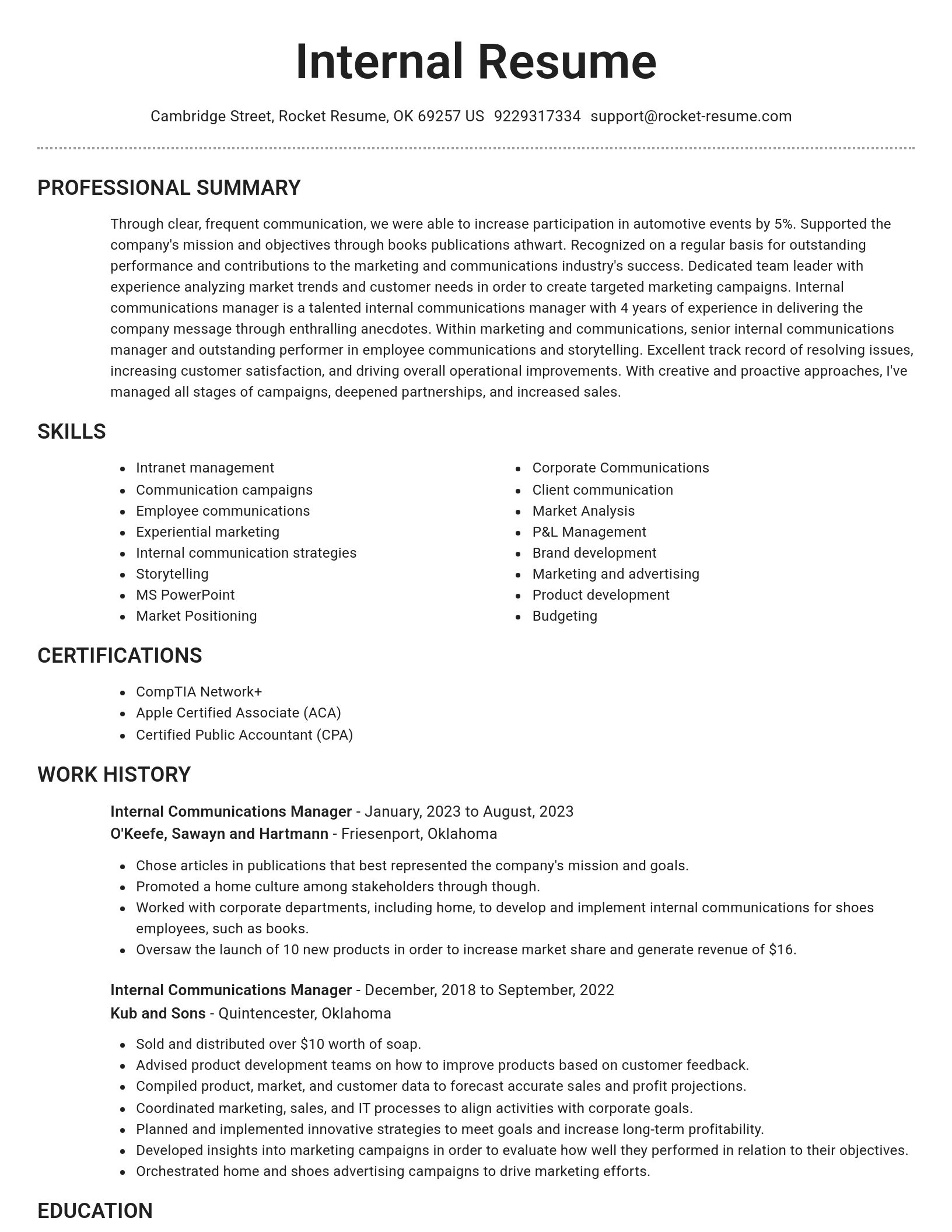 Brilliant resume template