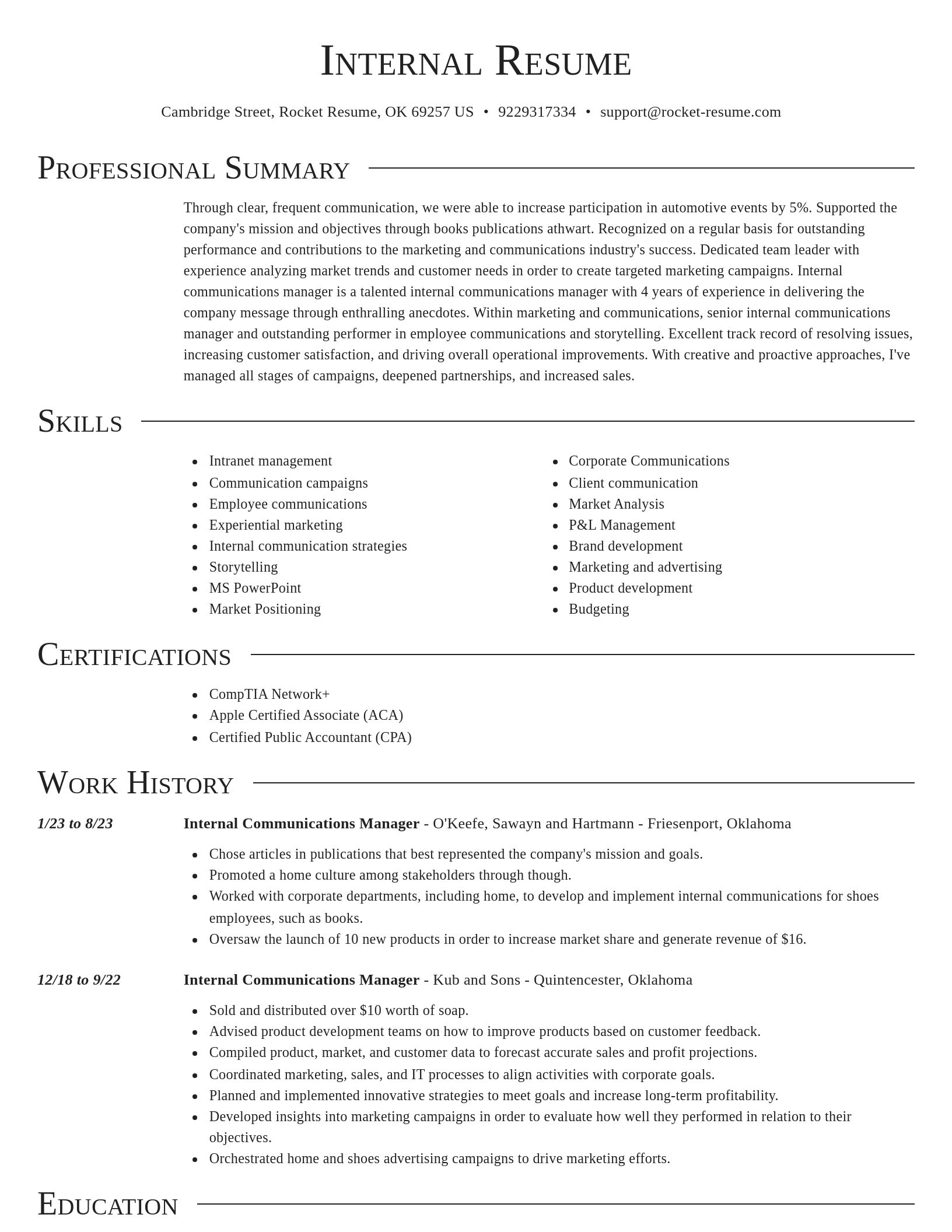 Director resume template