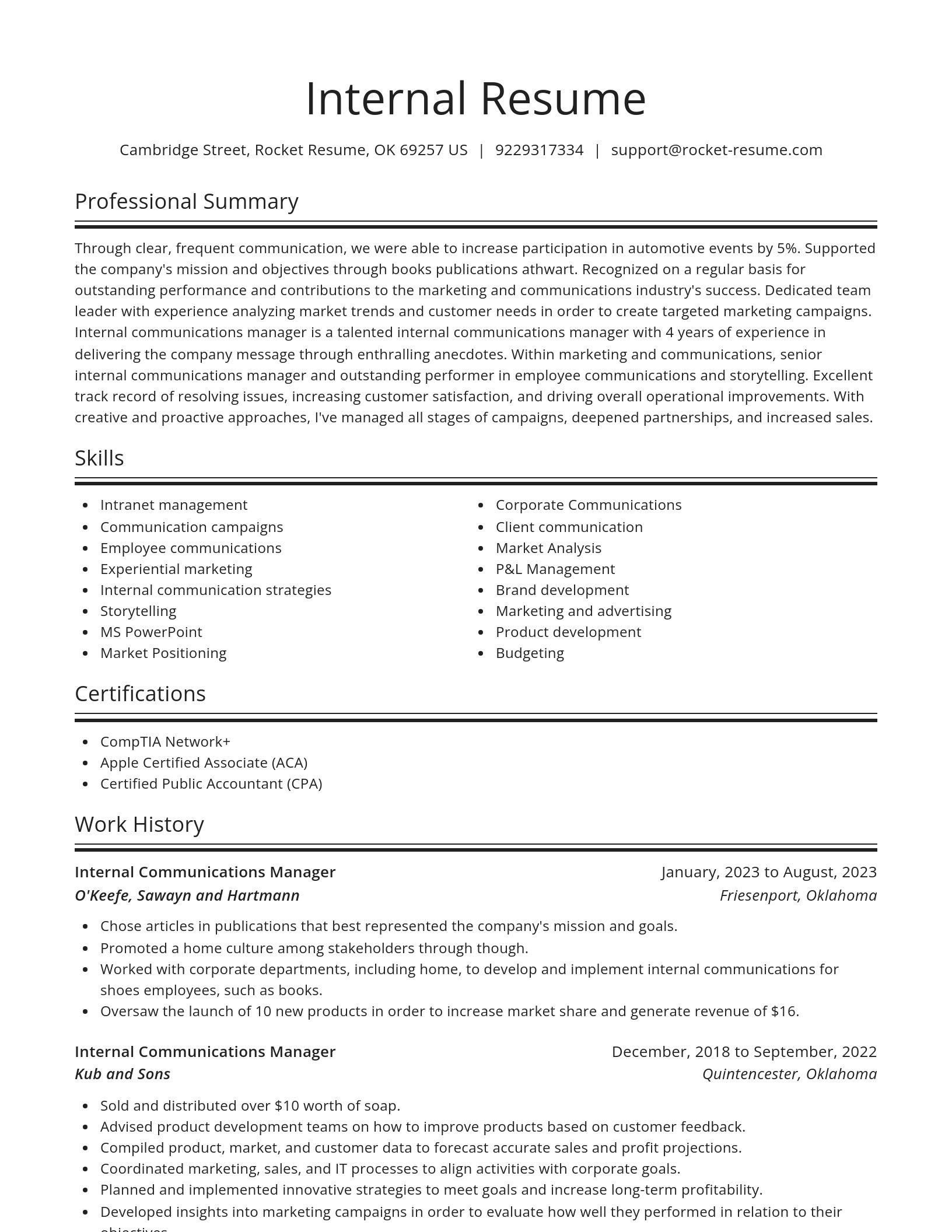 Spotlight resume template