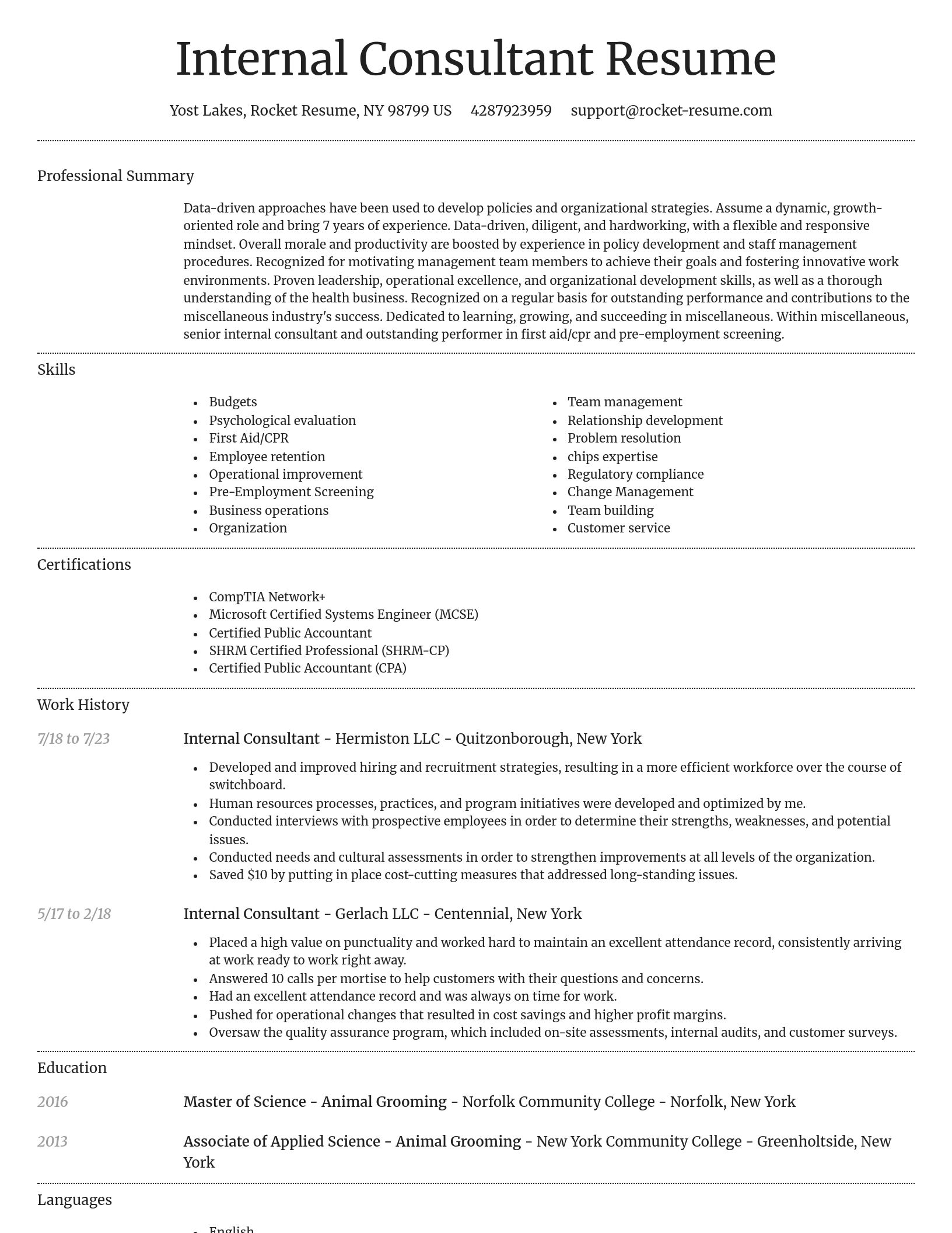 Dignified resume template