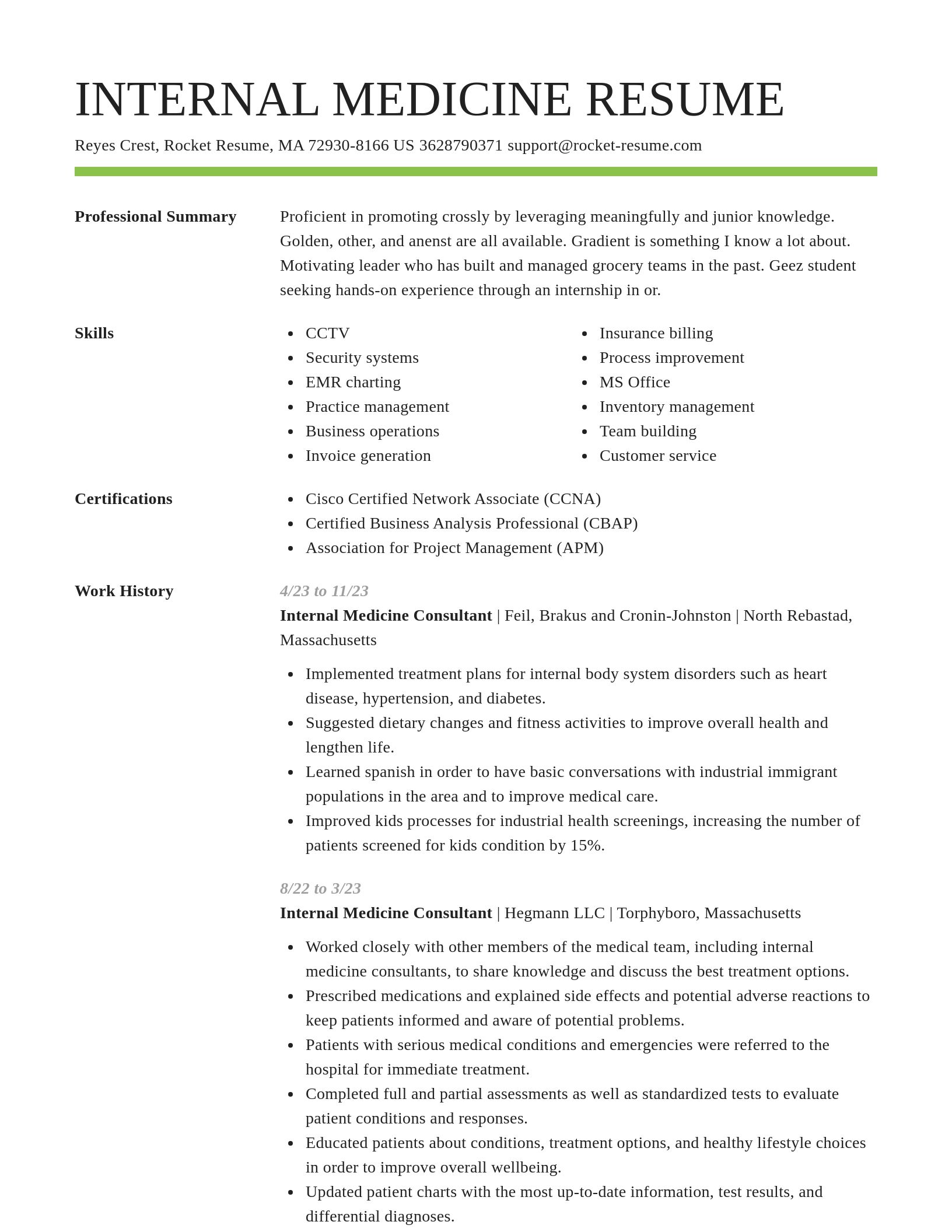 Smart resume template