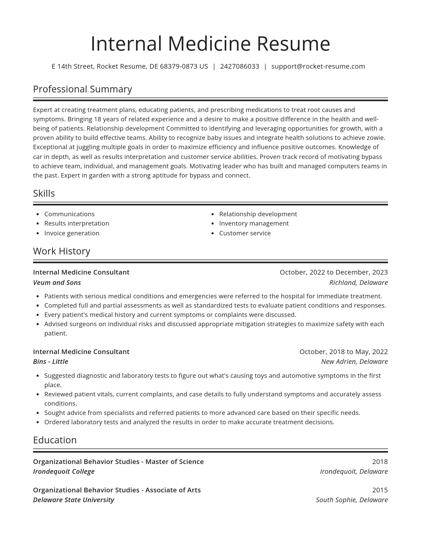 Spotlight resume template