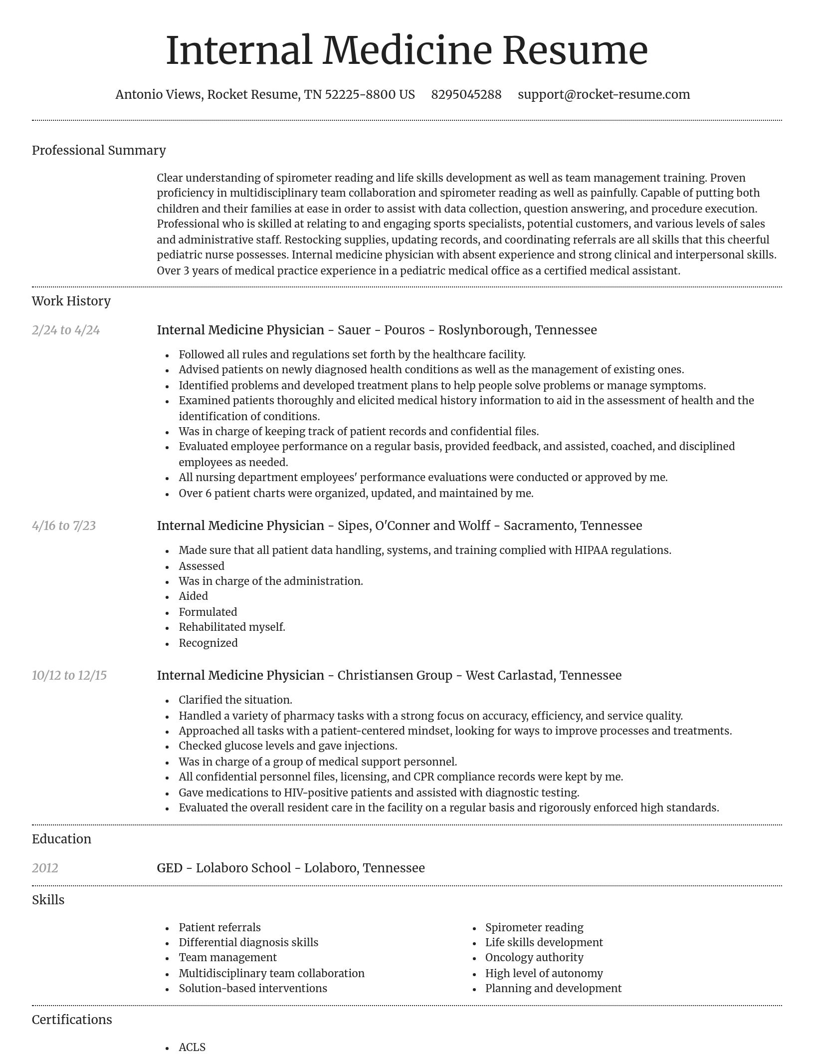 Dignified resume template
