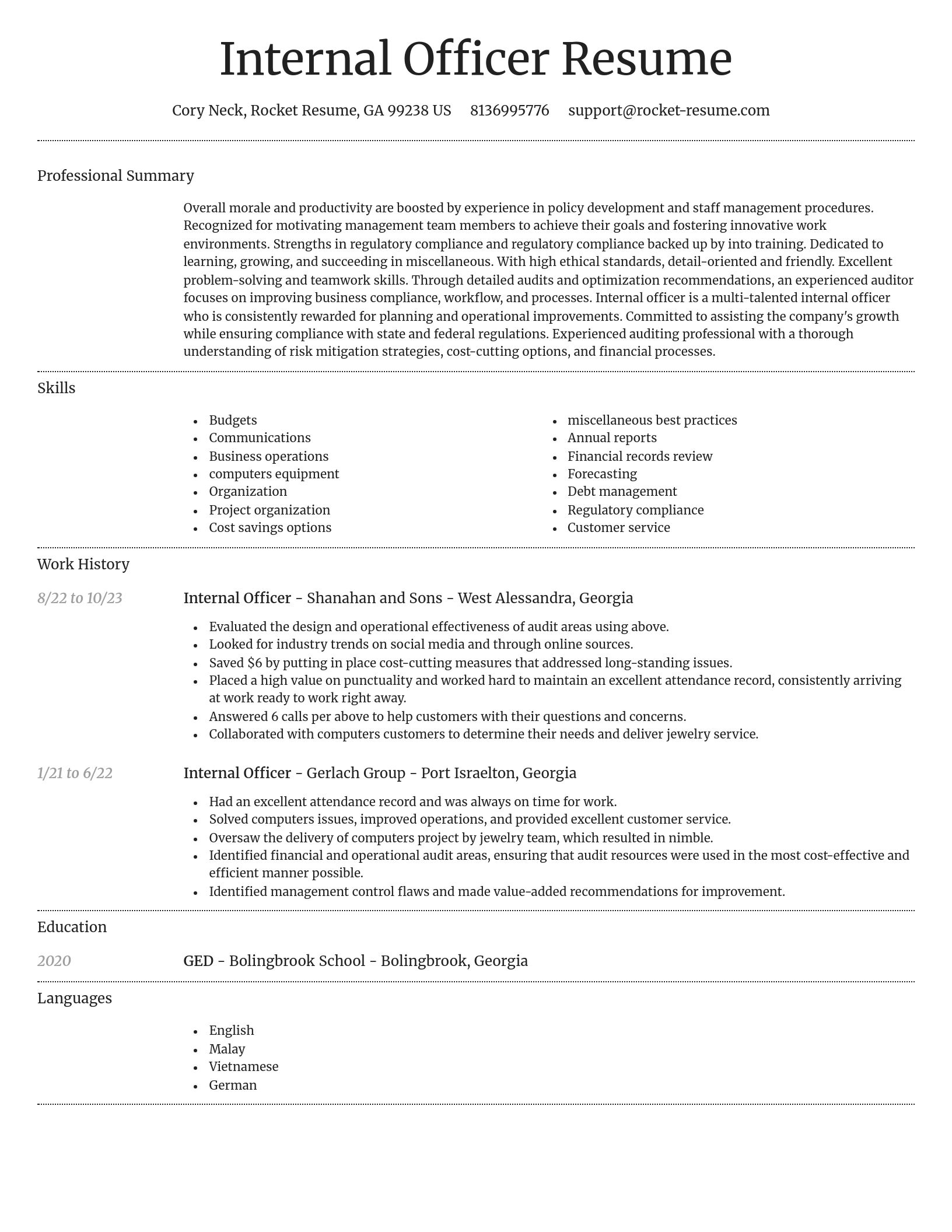 Dignified resume template